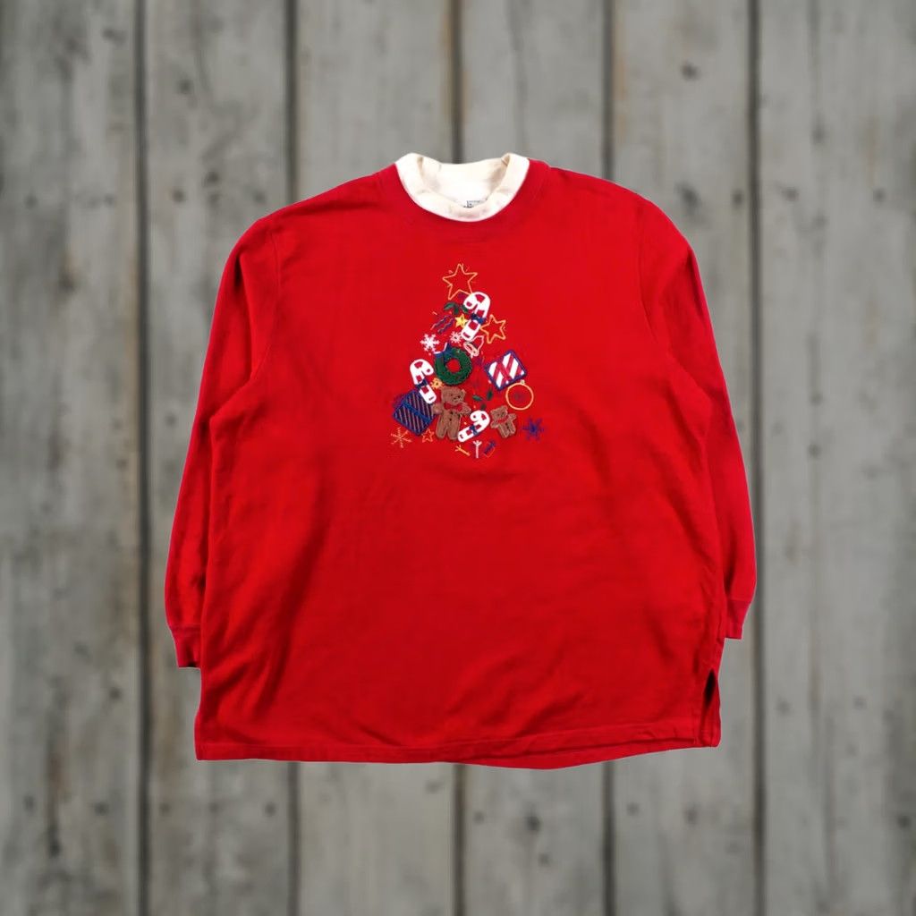 Vintage VINTAGE Red Bobbie Brooks Sweatshirt Christmas Ugly 56280 X-Large Red Polyester / Cotton Mens Womens 90s Size XL / US 12-14 / IT 48-50 - 1 Thumbnail