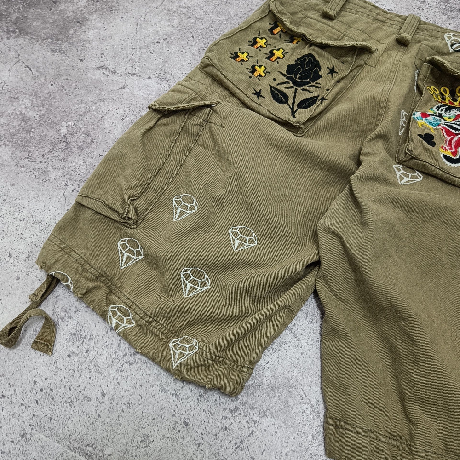Ed Hardy × Japanese Brand × Vintage Shiroi Neko Japanese Shorts like Ed Hardy Size US 31 - 3 Thumbnail