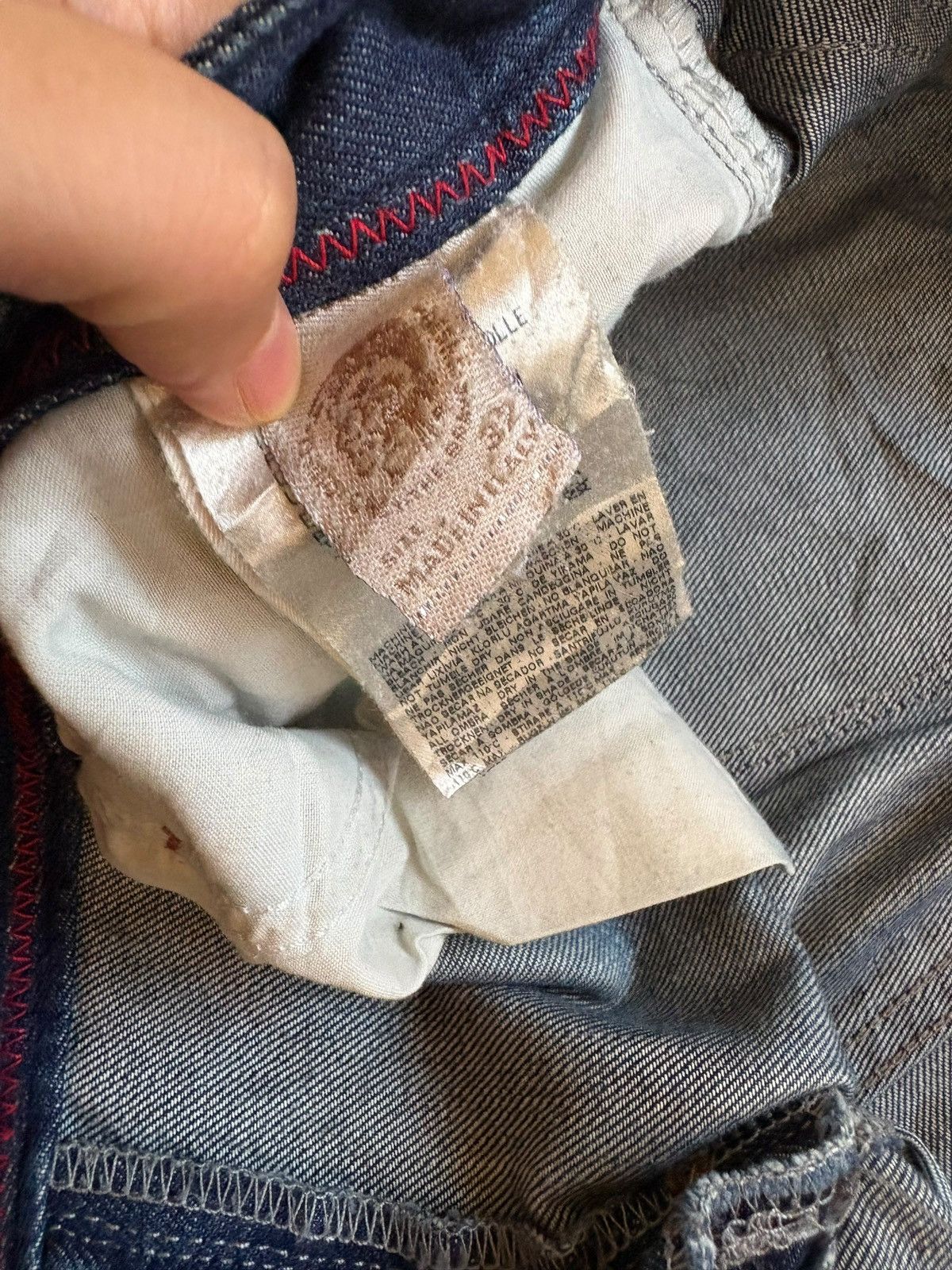Diesel × Diesel Black Gold Vintage Italy Diesel Lowky Mud Wash Distressed Loose Jeans Size 36" / US 14 / IT 50 - 12 Thumbnail