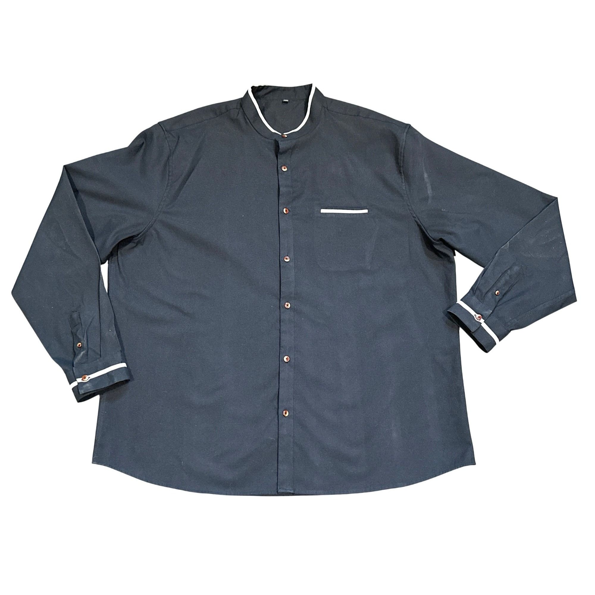 Other CCC Mens Stylish Button Up Chef Shirt Navy White Trim Wooden Size US XXL / EU 58 / 5 - 1 Thumbnail