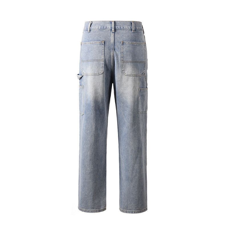 Japanese Brand × Jean High street washed loose patch pocket stitching Zipper jeans Size US 32 / EU 48 - 3 Thumbnail