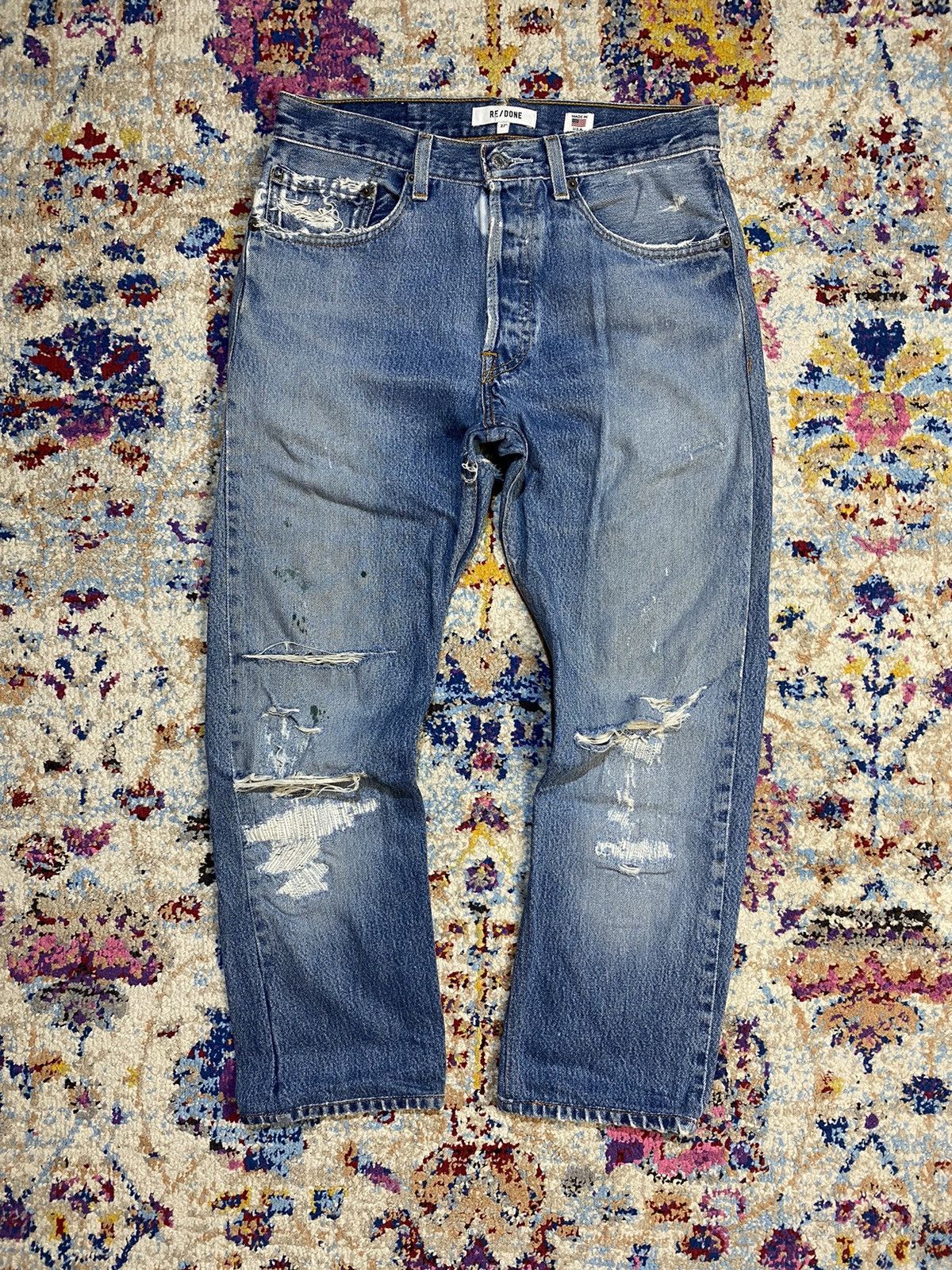 Levi's × RE/DONE LEVIS RE/DONE USA RED TAB DESTROYED JEANS W29 Size US 29 - 1 Thumbnail