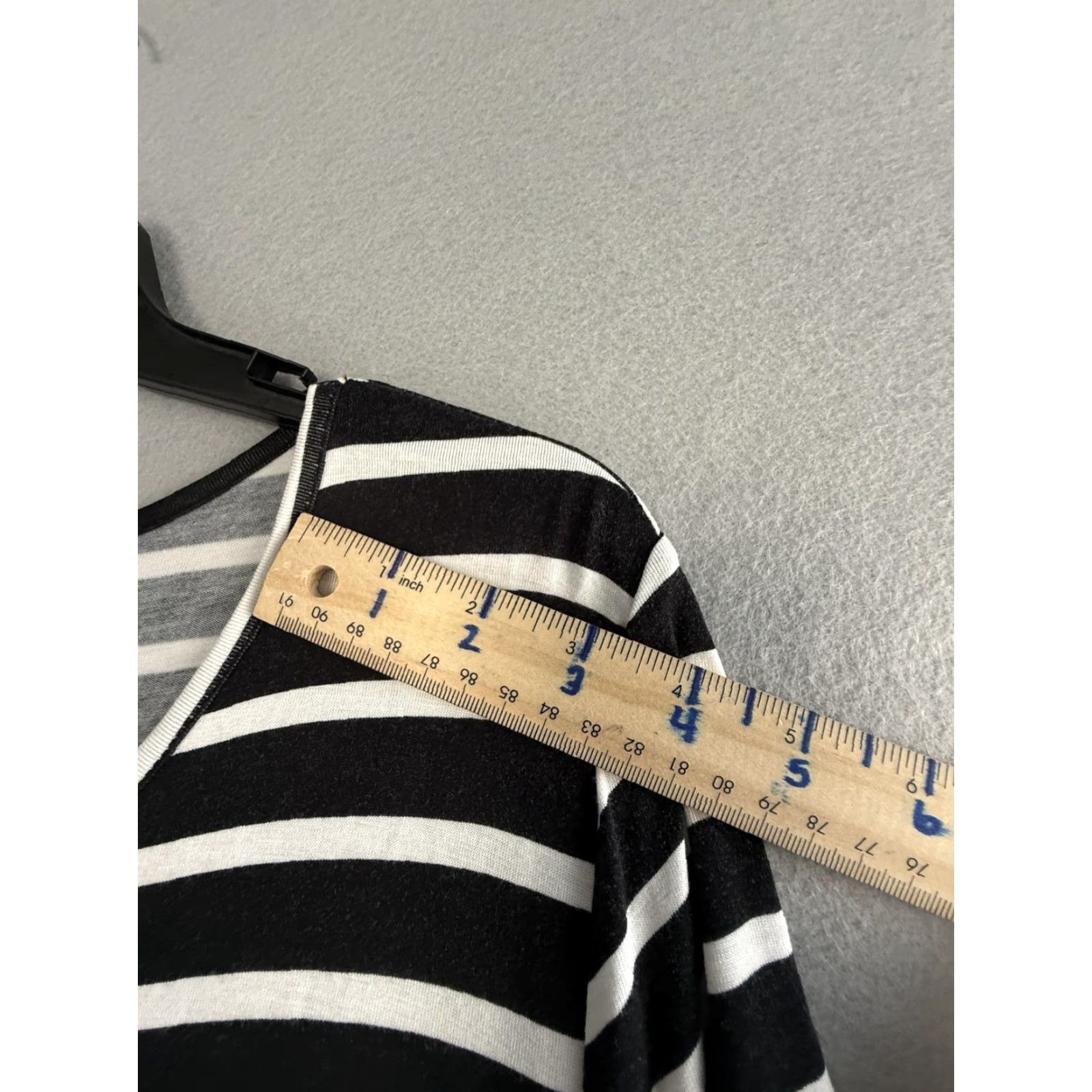 Vintage Lane Bryant Dress Womens 0X Black White Stripe Ruched T Shirt Midi Casual Size XL / US 12-14 / IT 48-50 - 4 Thumbnail