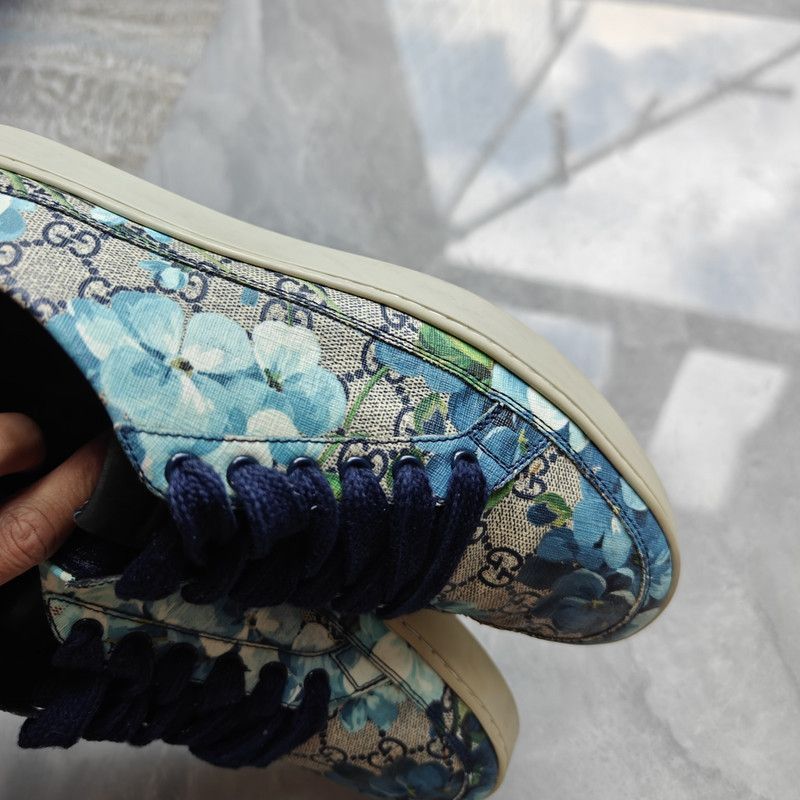 Gucci Gucci Blue Floral Casual Sneakers - Size US 9 / EU 42 - 5 Thumbnail