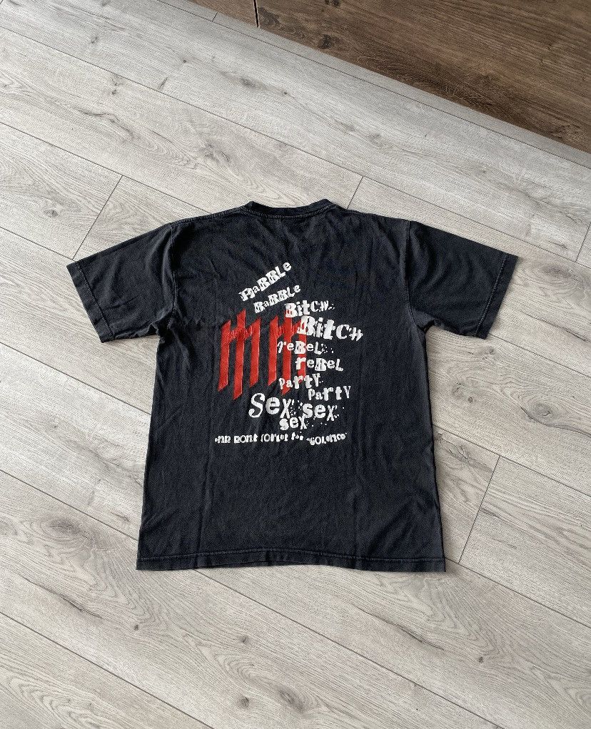 Marilyn Manson Vintage 90's Marilyn Manson Overprint Merch Promo T-shirt Size US L / EU 52-54 / 3 - 2 Thumbnail
