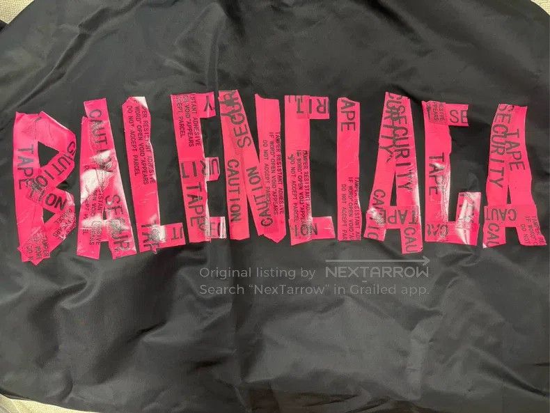 Balenciaga Balenciaga Pink Tape Hooded Windbreaker Jacket Size US S / EU 44-46 / 1 - 3 Thumbnail