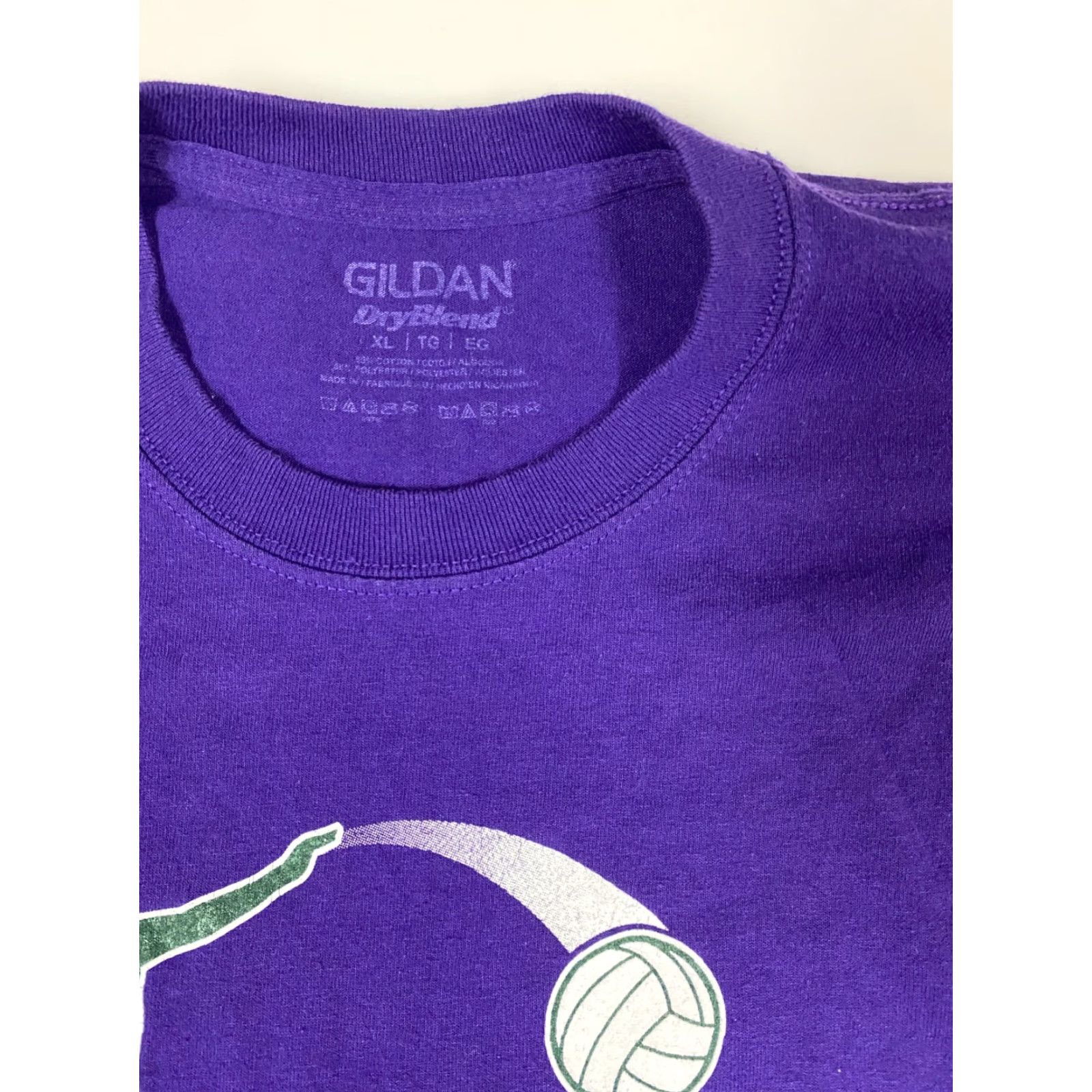 Gildan Gildan Volleyball Mens Shirt XL Purple Crew Neck Short Sleeve Cotton Logo T-Shirt Classic Mens Size US XL / EU 56 / 4 - 4 Thumbnail