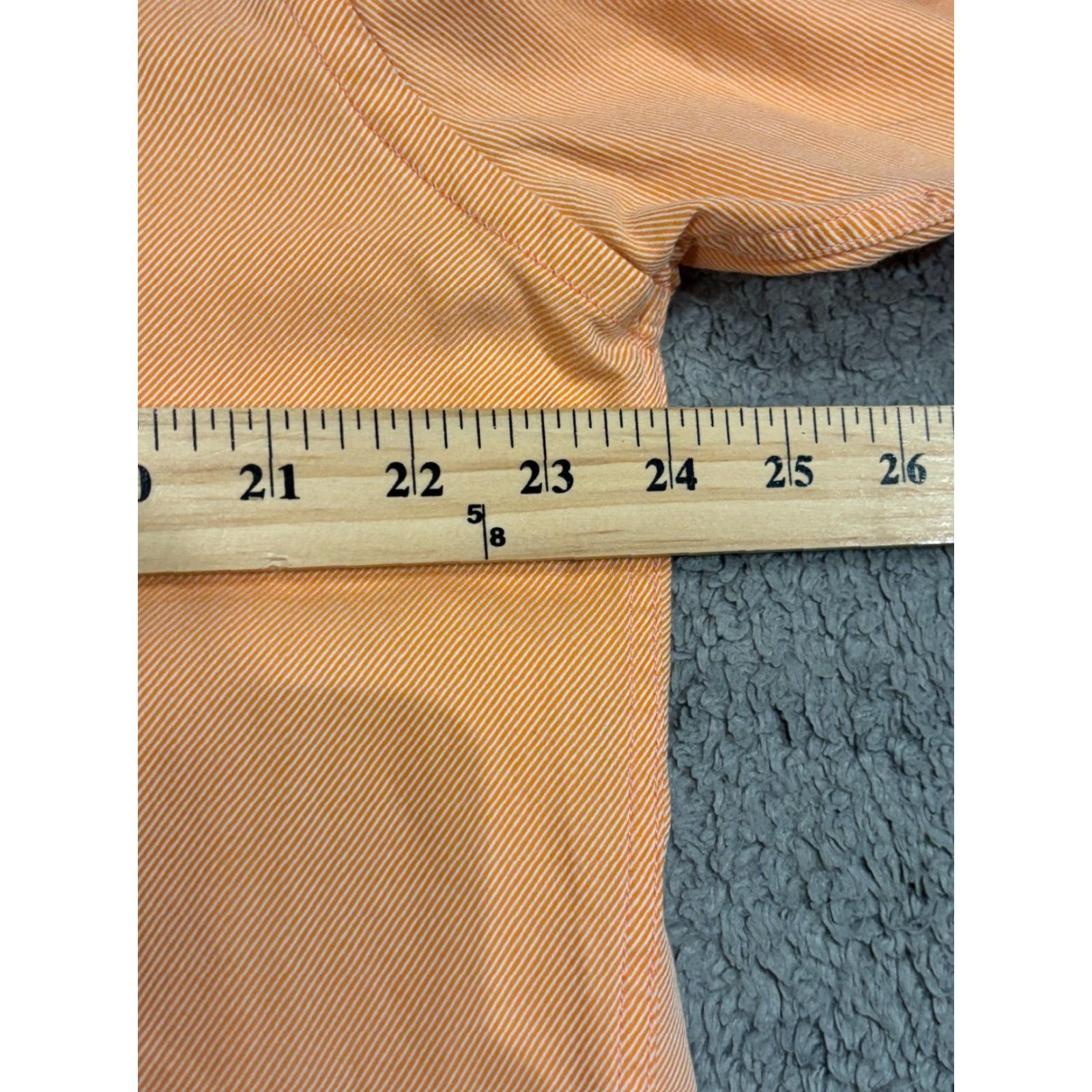 Vintage Bachrach Dress Shirt Mens Orange Solid Long Sleeve Button 16.5 36/37 Casual Career Men Regular Included Measures Size 46R - 3 Thumbnail