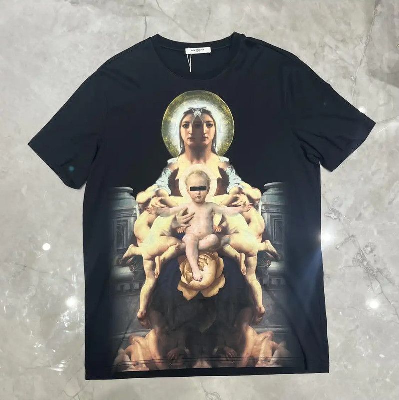 Givenchy Givenchy Black Cotton Printed Short Sleeve T-Shirt 0089 Size US M / EU 48-50 / 2 - 1 Thumbnail