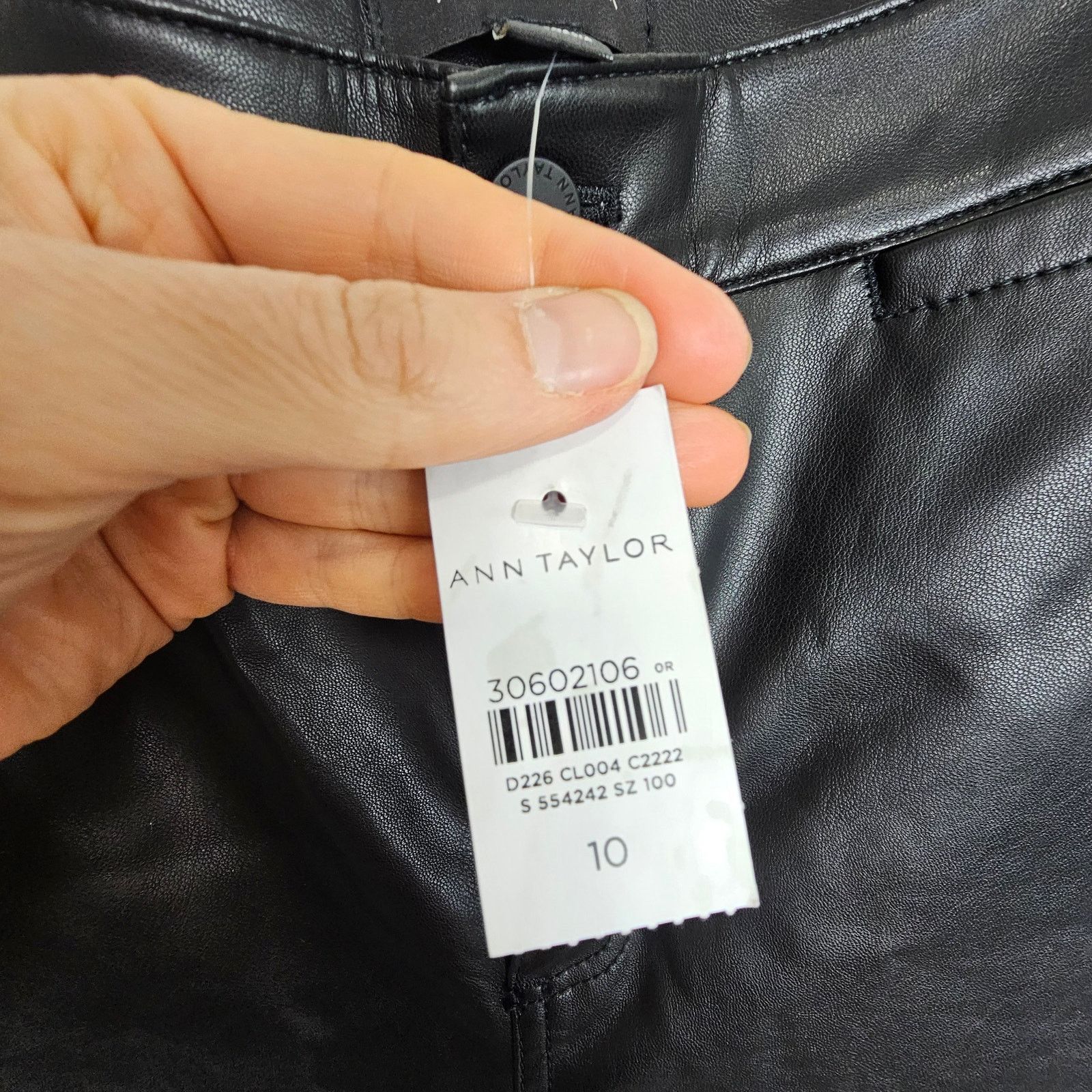 Ann Taylor Ann Taylor Womens Black Faux Leather High Waist Pants Sz 10 Size 32" / US 10 / IT 46 - 6 Thumbnail