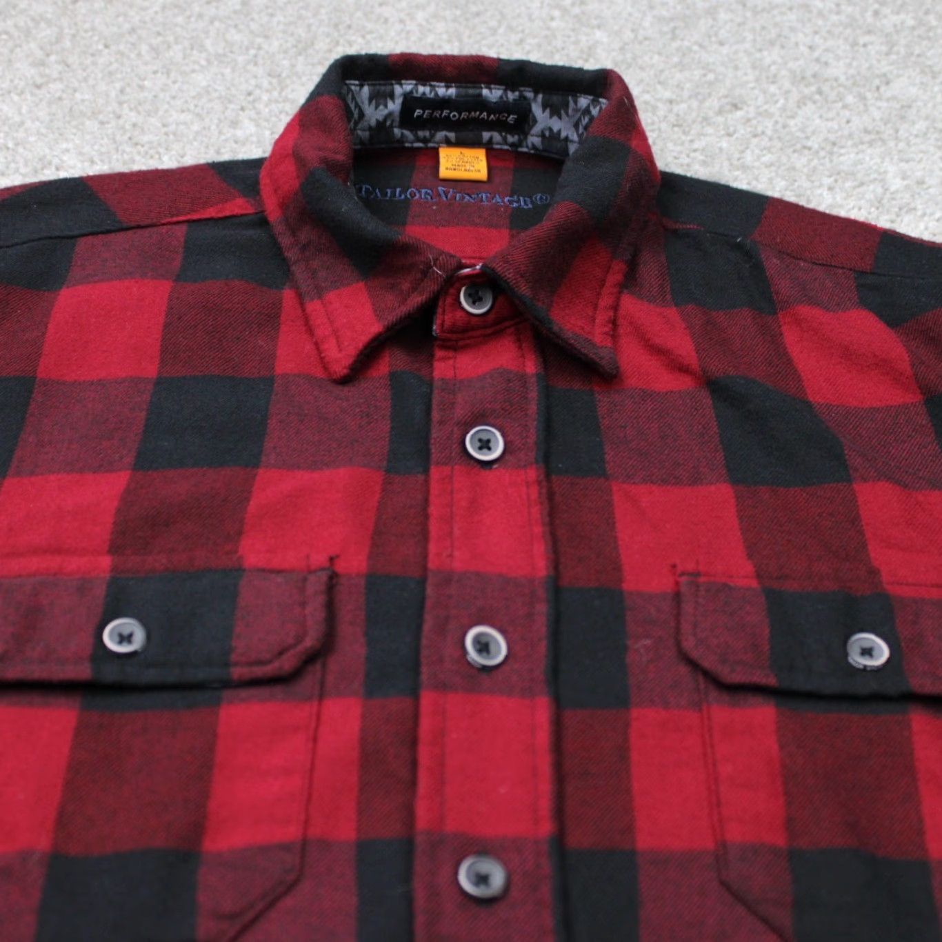 Vintage Tailor Vintage Shirt Mens Large Red/Black Plaid Flannel Button-Up Casual Preppy Jacket? Size US L / EU 52-54 / 3 - 5 Thumbnail