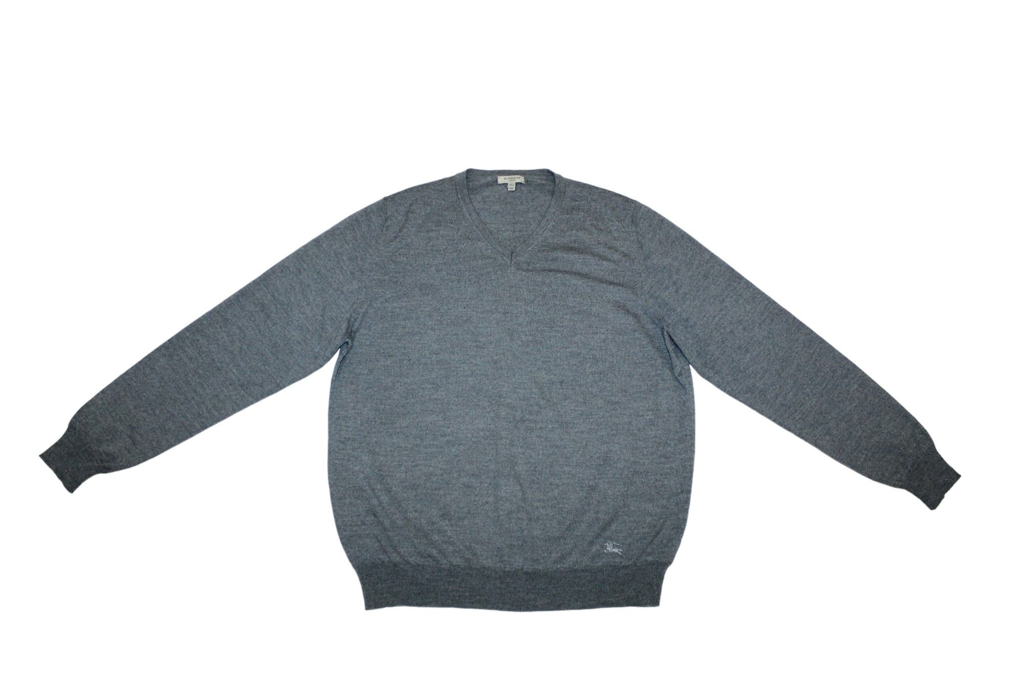 Burberry Burberry London Classic Logo Embroidery V-neck Wool Jumper Size US XXL / EU 58 / 5 - 4 Thumbnail