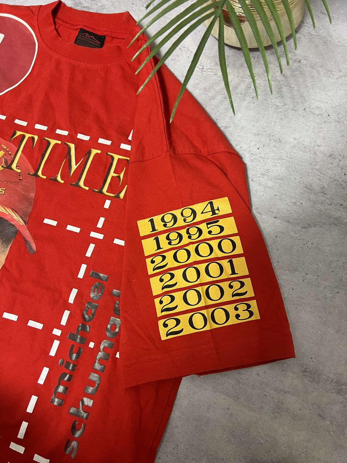 Vintage Vintage Michael Schumacher red racing T-shirt Size US XL / EU 56 / 4 - 3 Thumbnail