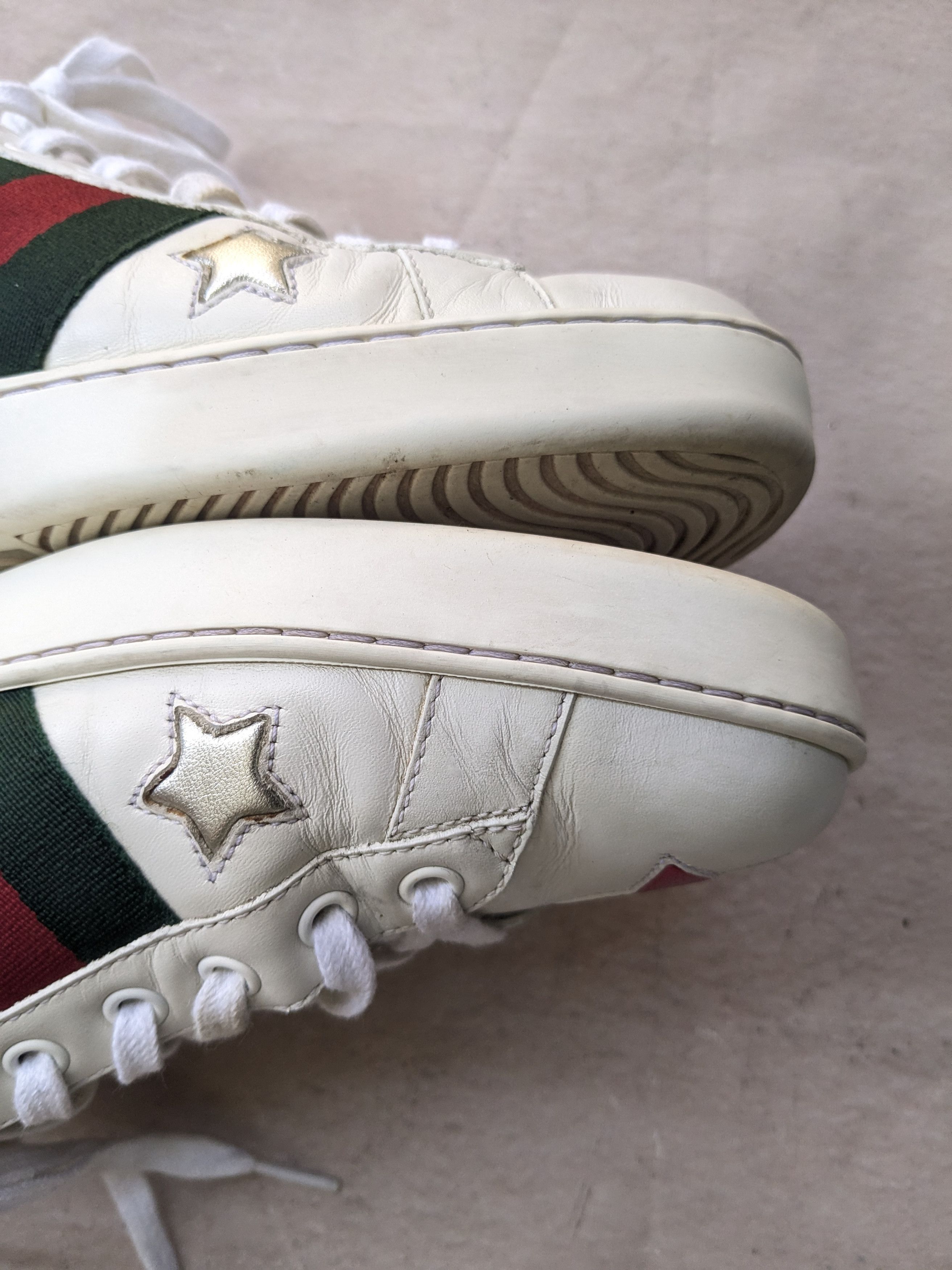 Gucci Gucci Ace Sneakers White 9.5 Stars Low Tops 452502 Size US 9.5 / EU 42-43 - 9 Thumbnail