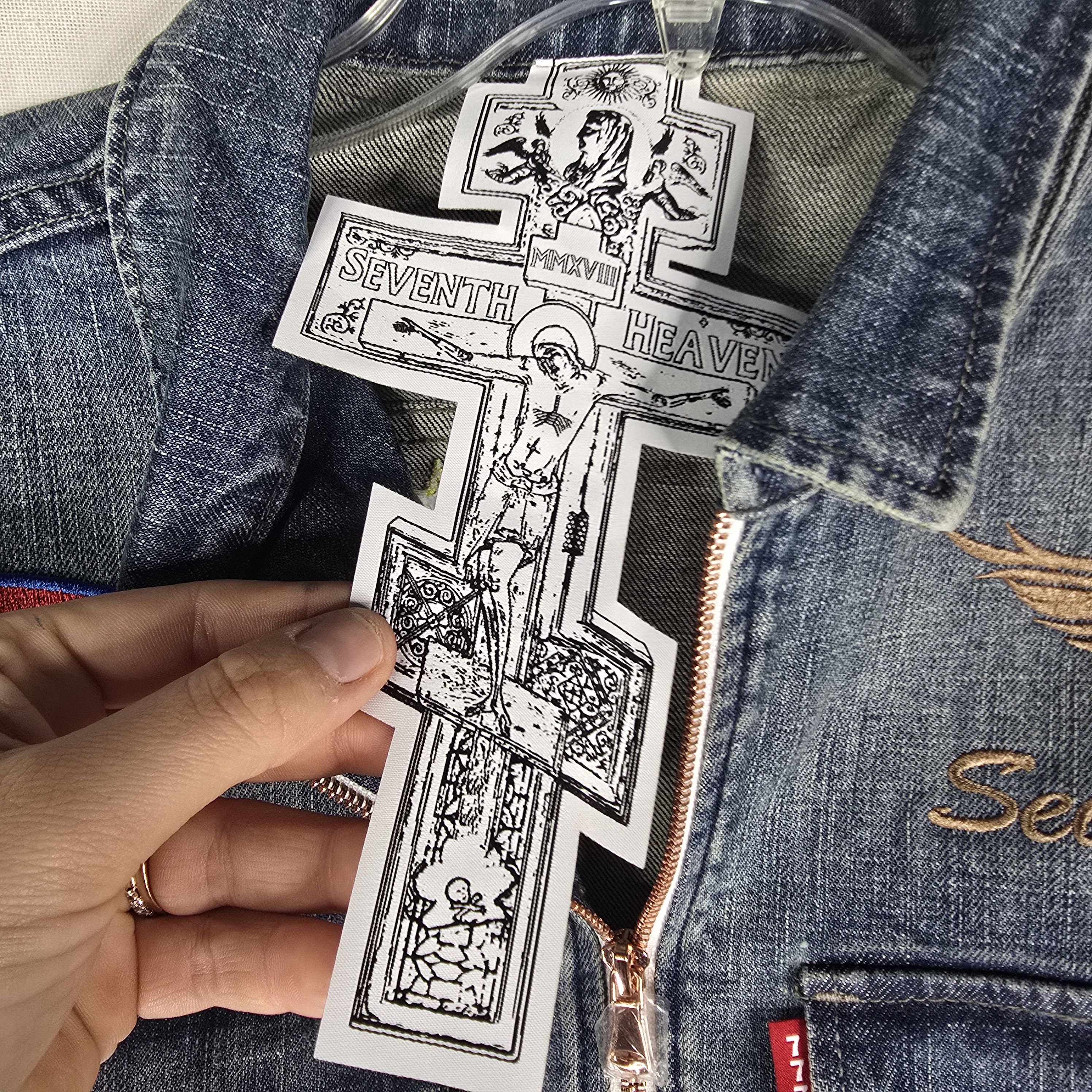 Seventh Heaven Seventh Heaven Patches Denim Jacket Men’s Small Blue Trucker Size US S / EU 44-46 / 1 - 3 Thumbnail