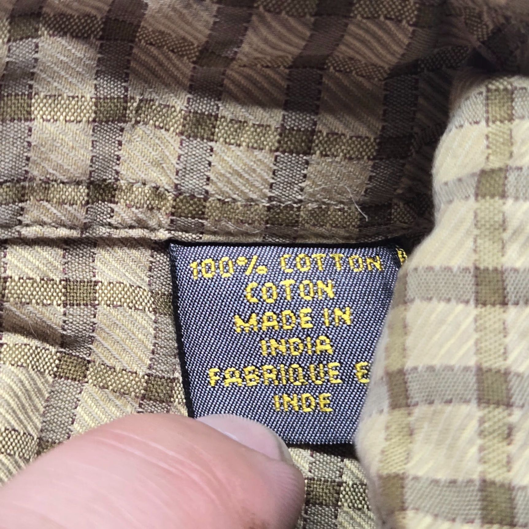 Vintage Library Check Button-Up Shirt Adult L Brown Cotton Long Sleeve Men's Large Size US L / EU 52-54 / 3 - 3 Thumbnail