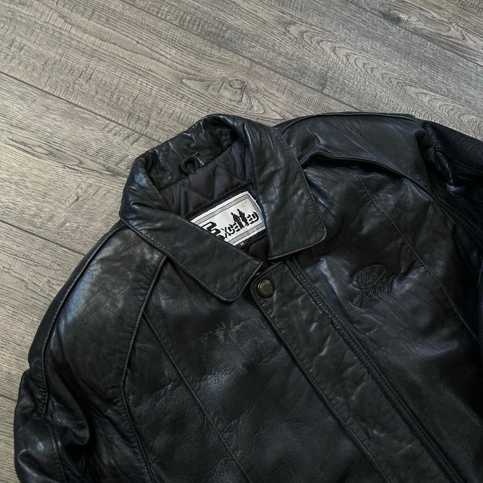 Ford × Vintage Rare Vintage 90s Ford Racing Black Leather Racing Jacket Size US M / EU 48-50 / 2 - 7 Thumbnail