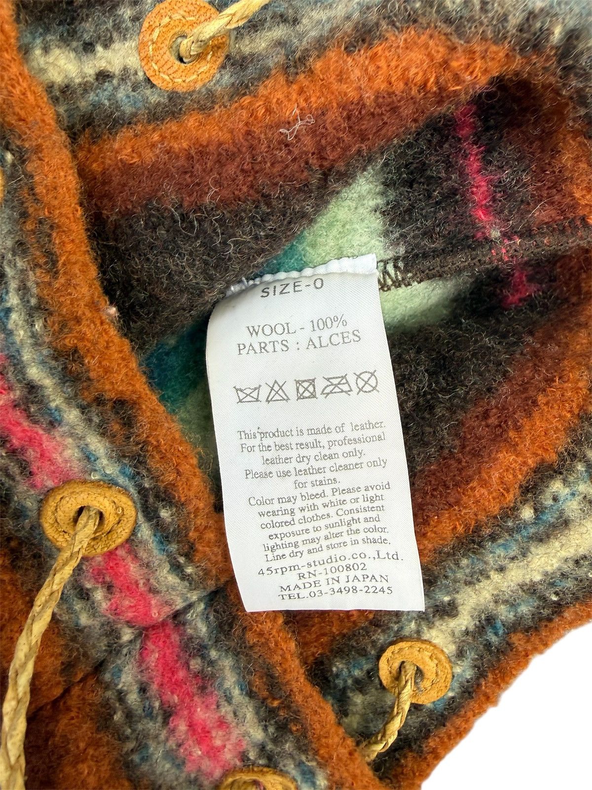 45rpm 45rpm Native Wool Drawstring Bucket Bag Size ONE SIZE - 7 Thumbnail