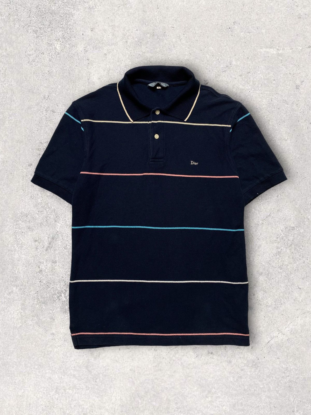 Dior Christian Dior striped polo embroidered logo y2k 90s vintage Size US S / EU 44-46 / 1 - 1 Thumbnail