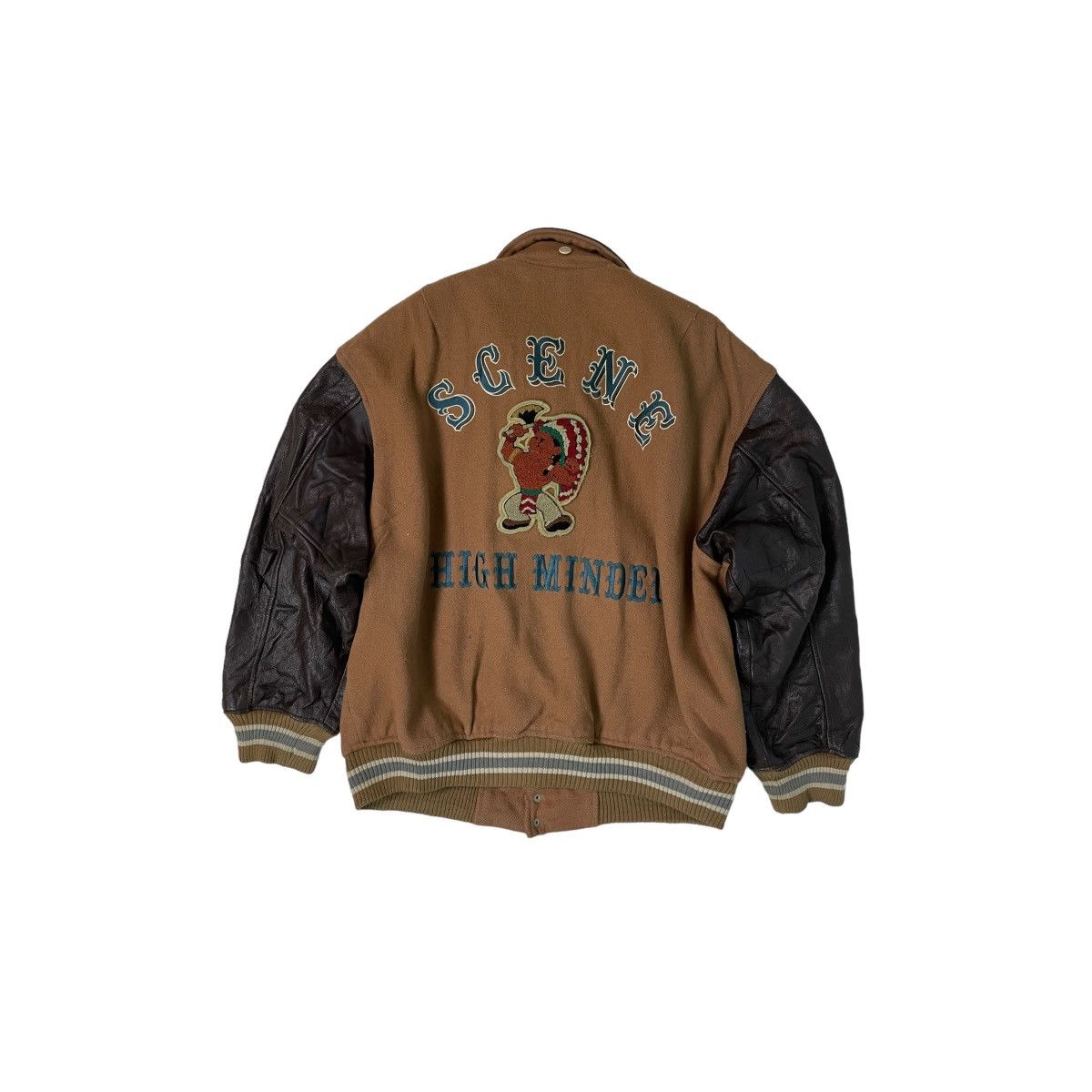 image of Scene New Days Of America Varsity Jacket in Brown, Men's (Size Large)