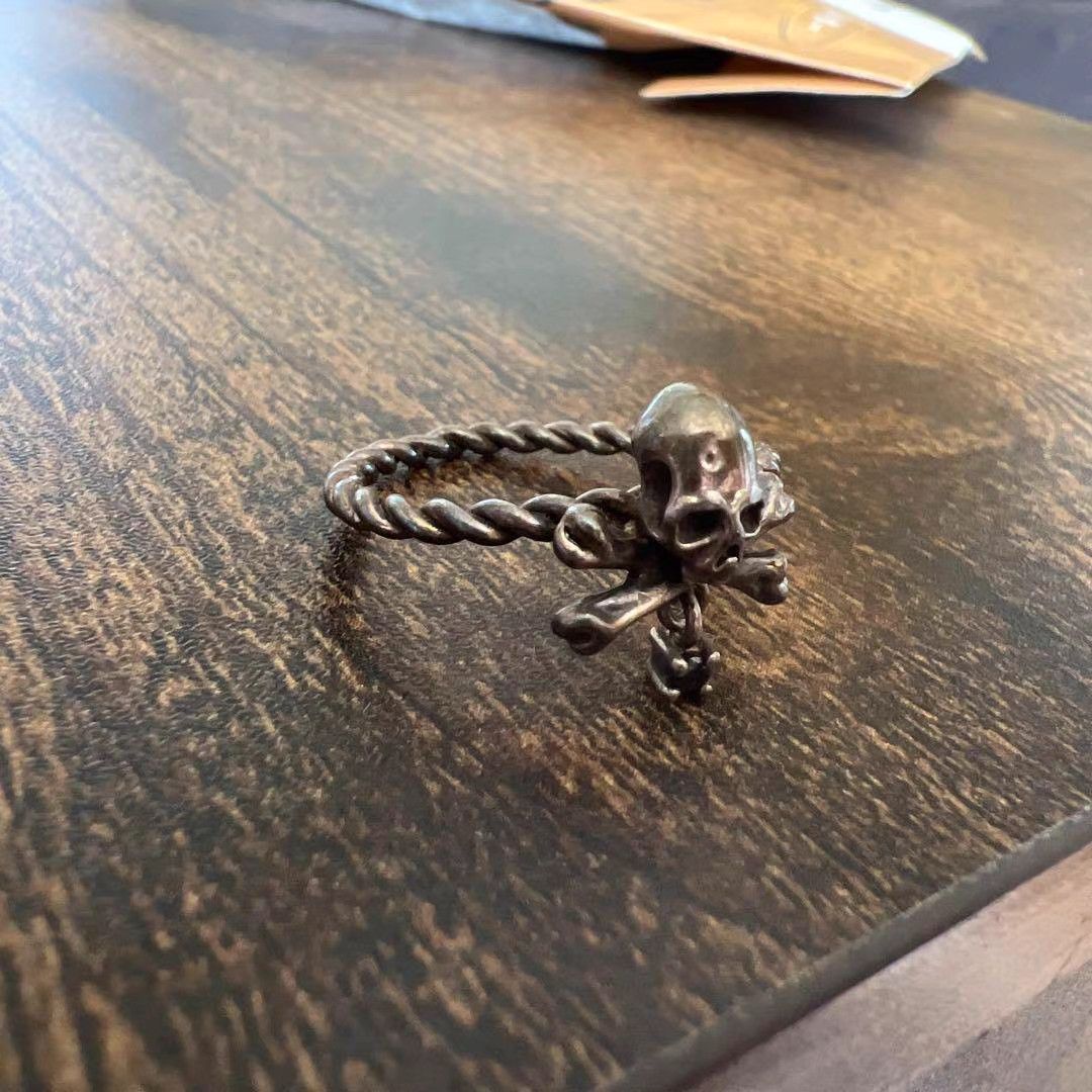 Roen Roen Skull Obsidian Sterling Silver Ring K11 Size ONE SIZE - 3 Thumbnail