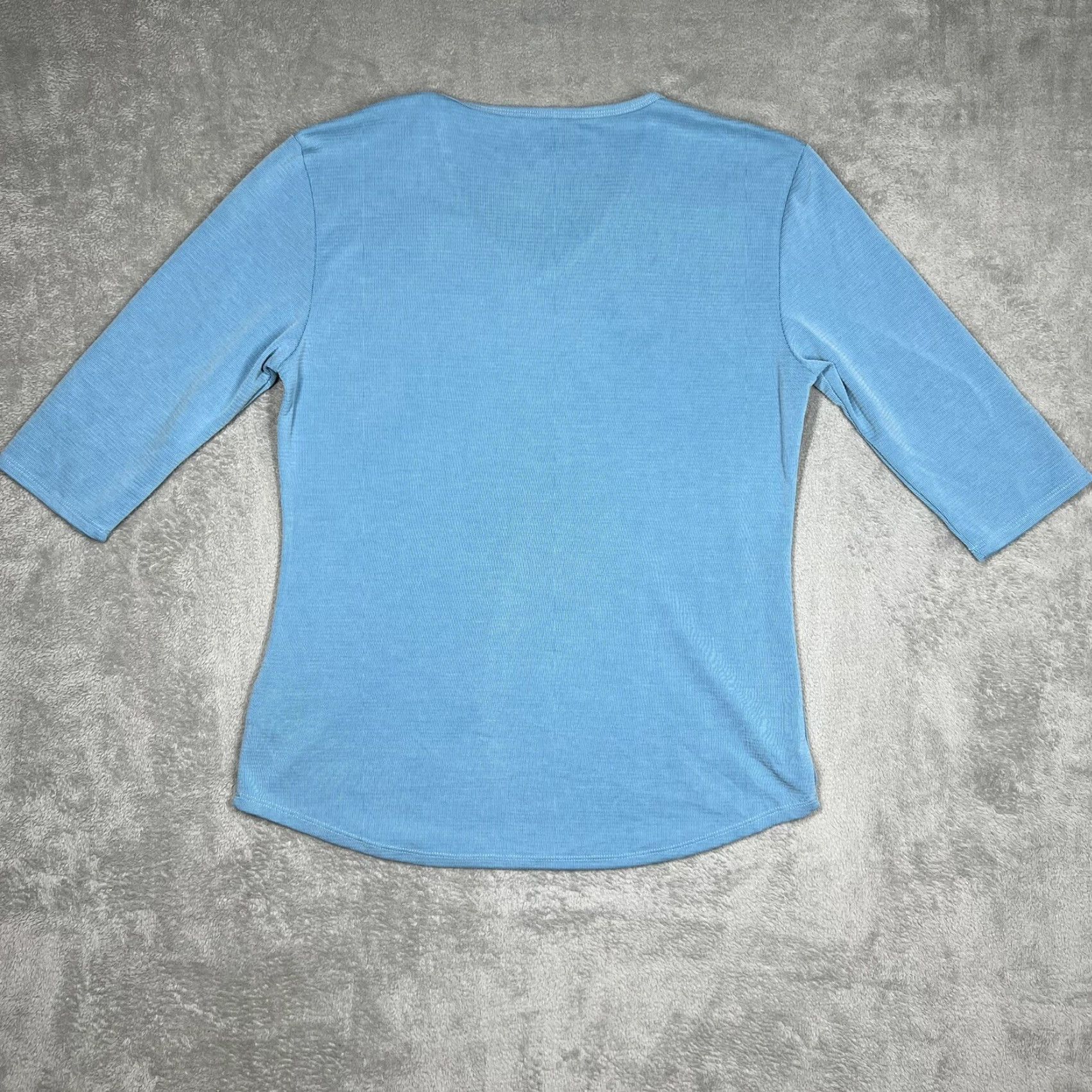 Vintage VINTAGE Seg'ments V-Neck 3/4 Sleeve Shirt XL Women Blue Light Stretch Top EUC Size XL / US 12-14 / IT 48-50 - 7 Thumbnail