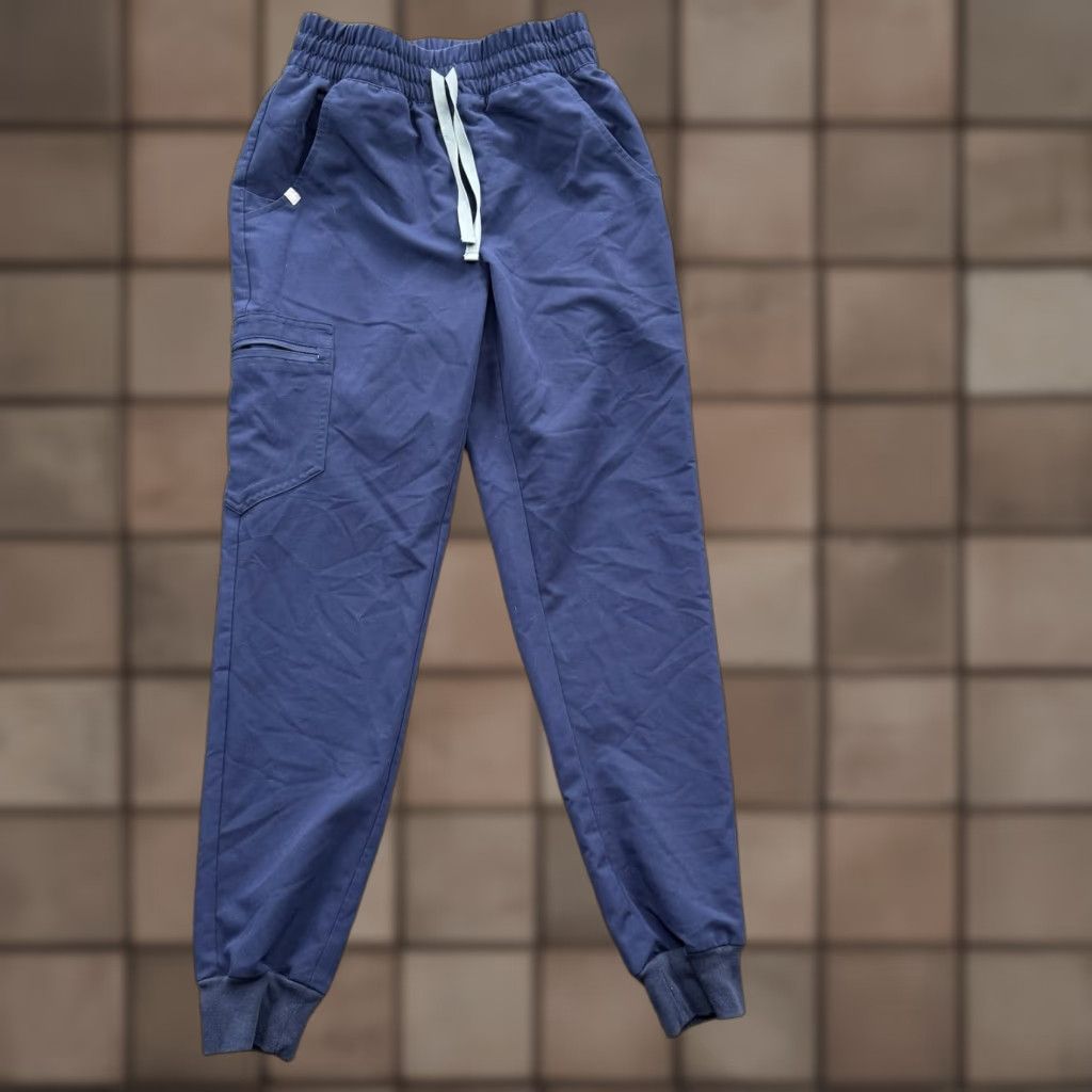 Vintage FIGS Scrub Pants Women XS Polyester Nursing Hospital Medical Comfort Blue Solid - Women's XS Scrub Pants Size 26" / US 2 / IT 38 - 1 Thumbnail