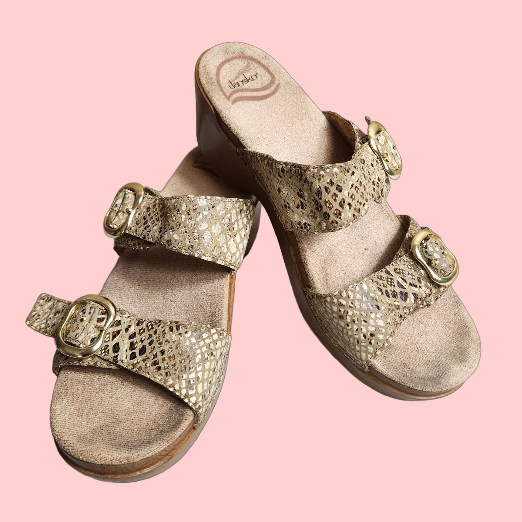 Vintage Dansko Womens Sandals 38 Leather Slip-On Open Toe Clog