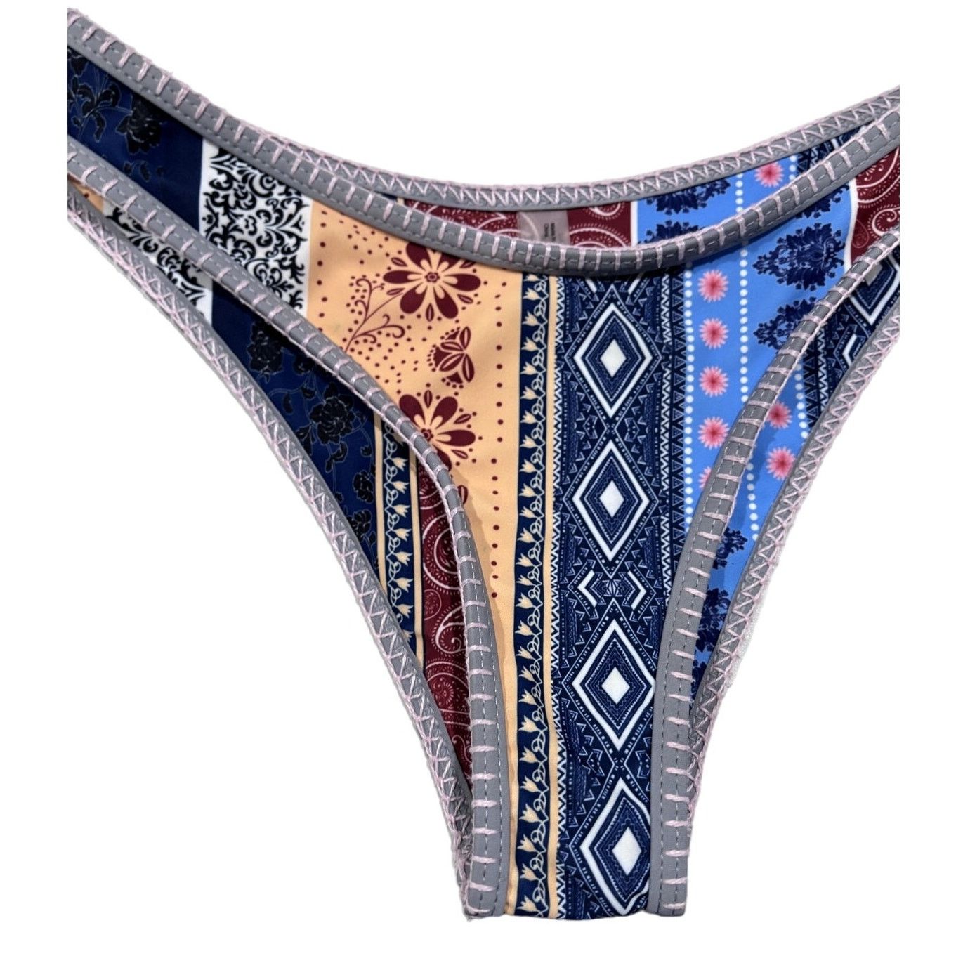 ZAFUL ZAFUL Women's Bohemian Patchwork Print Bikini Set Sz S Size ONE SIZE - 4 Thumbnail