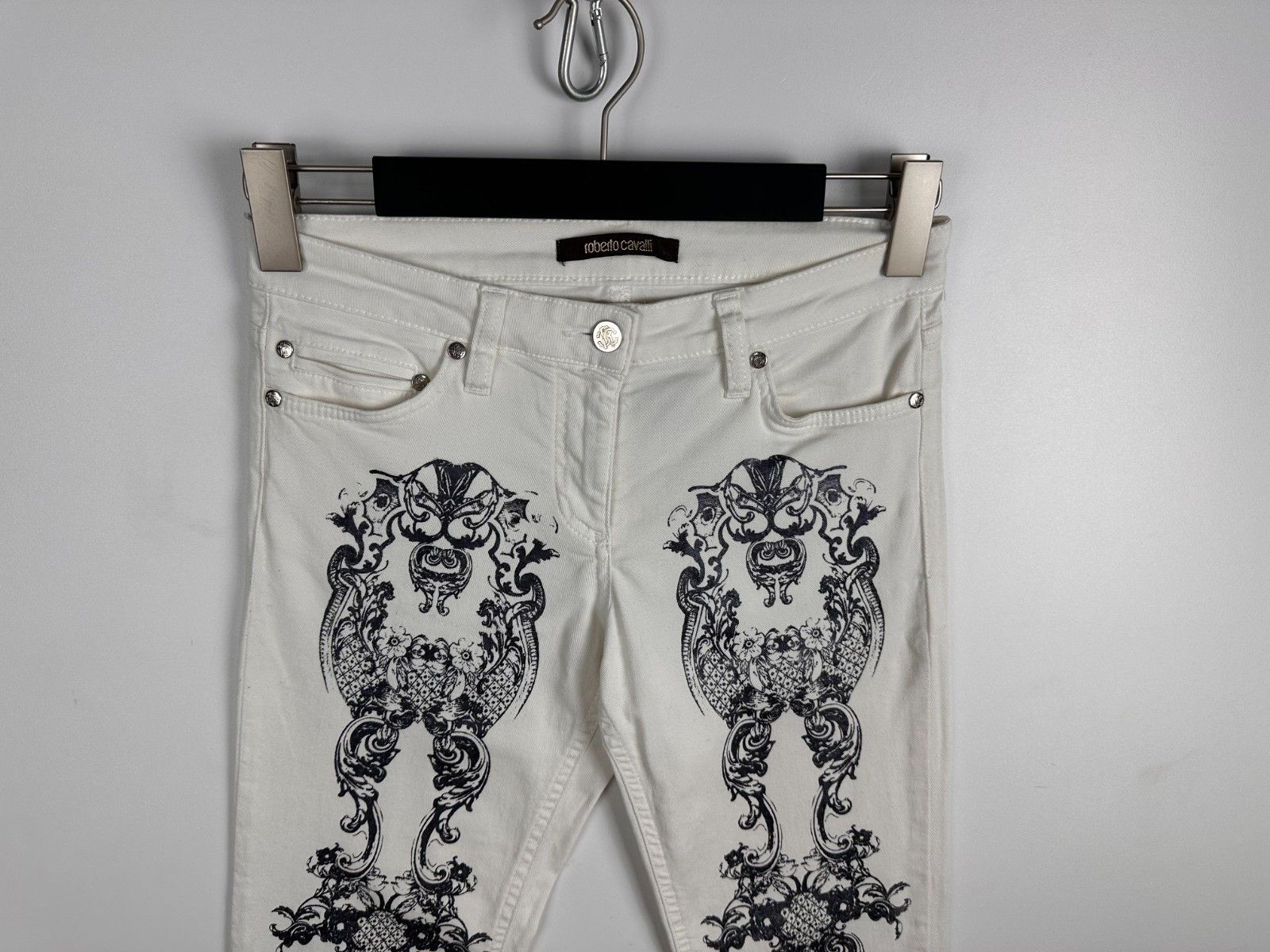 Roberto Cavalli Roberto Cavalli Cotton Blend White Stretching Skinny Jeans Size 28" / US 6 / IT 42 - 2 Thumbnail