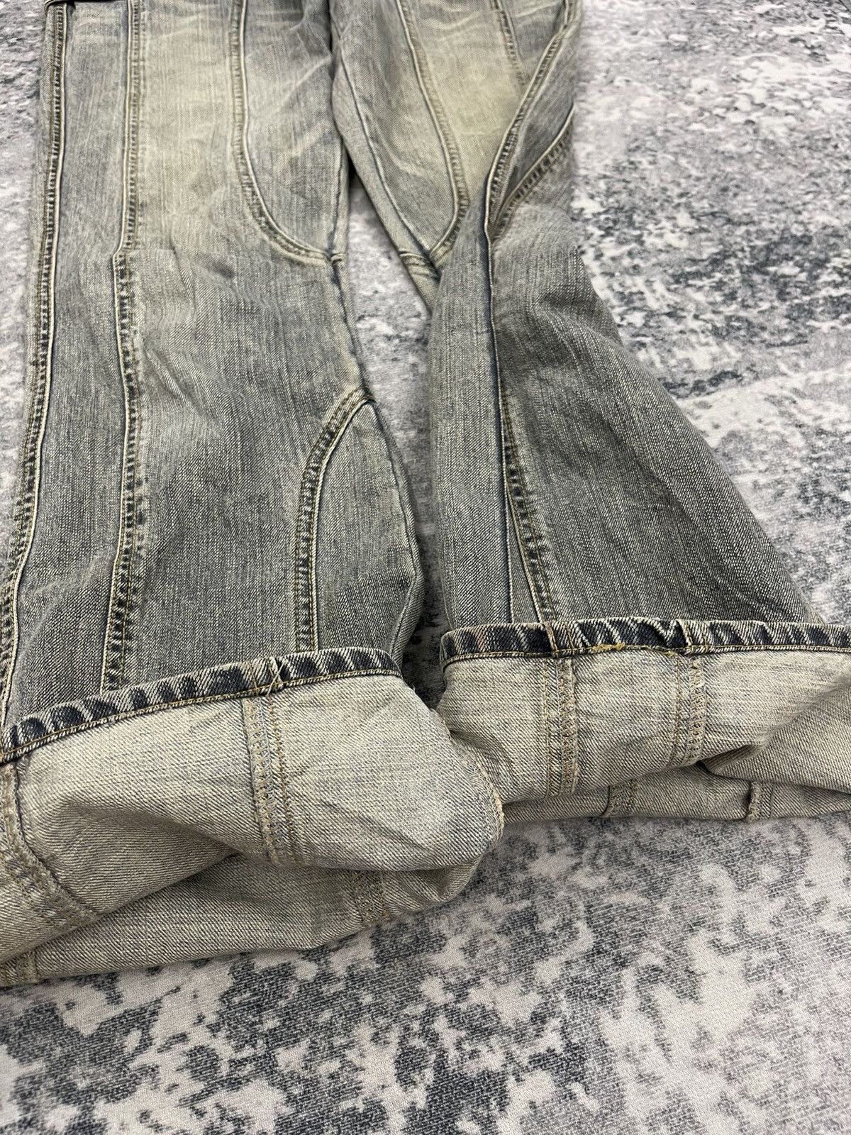 JACKROSE Jack Rose Sick Distressed Flare Jeans s6 Size US 31 - 18 Thumbnail