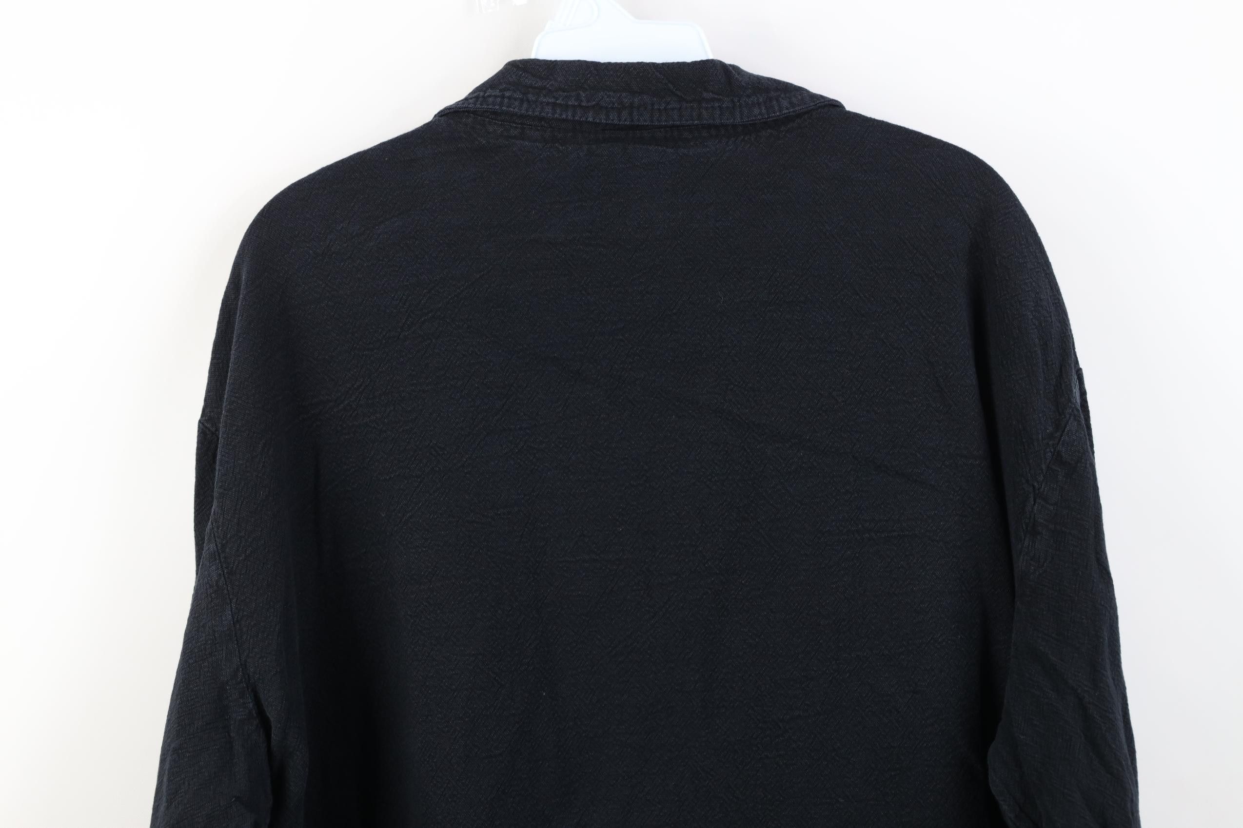 Vintage Vintage 90s Streetwear Cotton Button Shirt Jacket Black USA Size US L / EU 52-54 / 3 - 16 Thumbnail