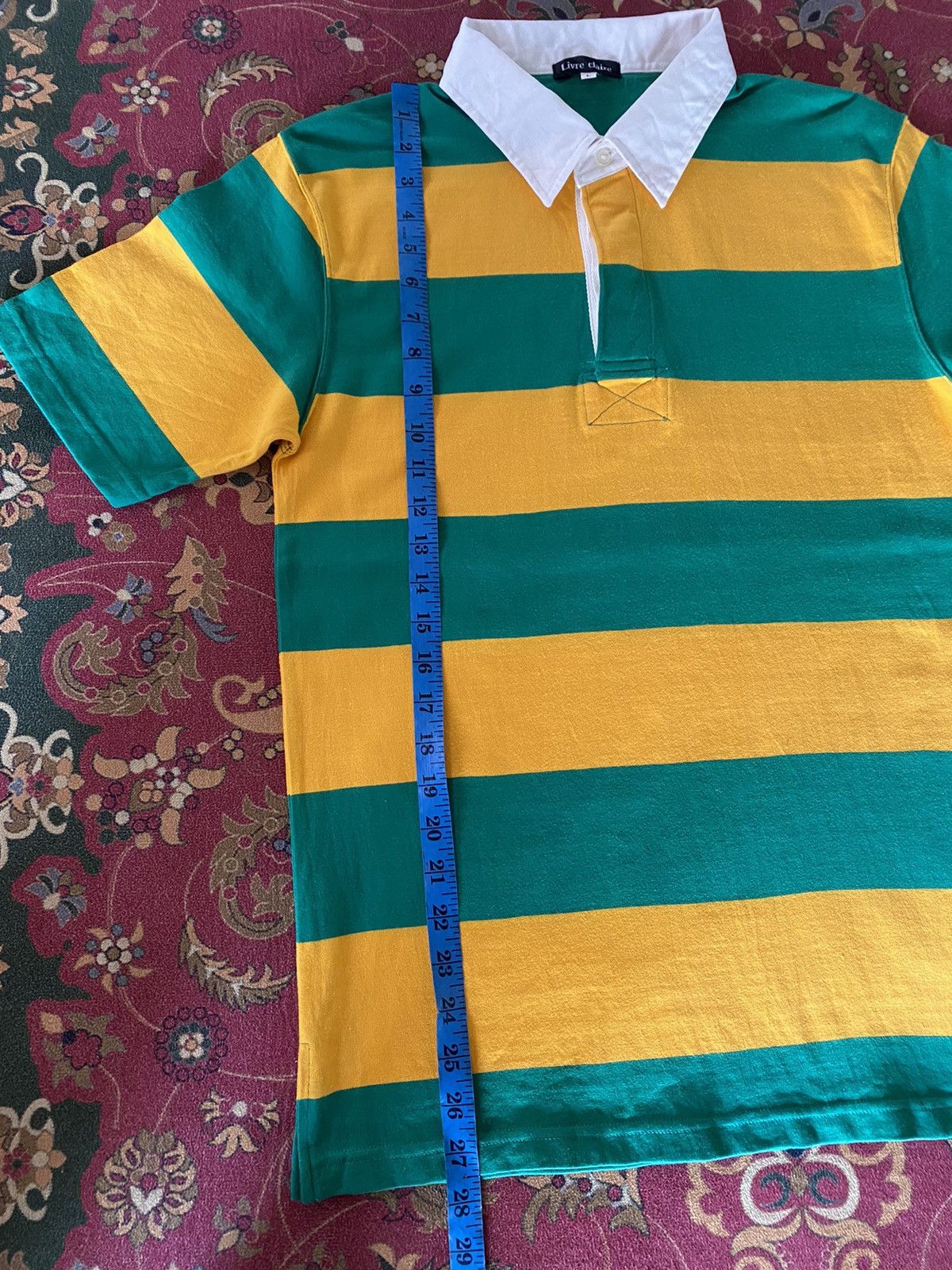 Designer Vintage Japan Brand Livre Claire Striped Polo Tee Size US S / EU 44-46 / 1 - 9 Thumbnail