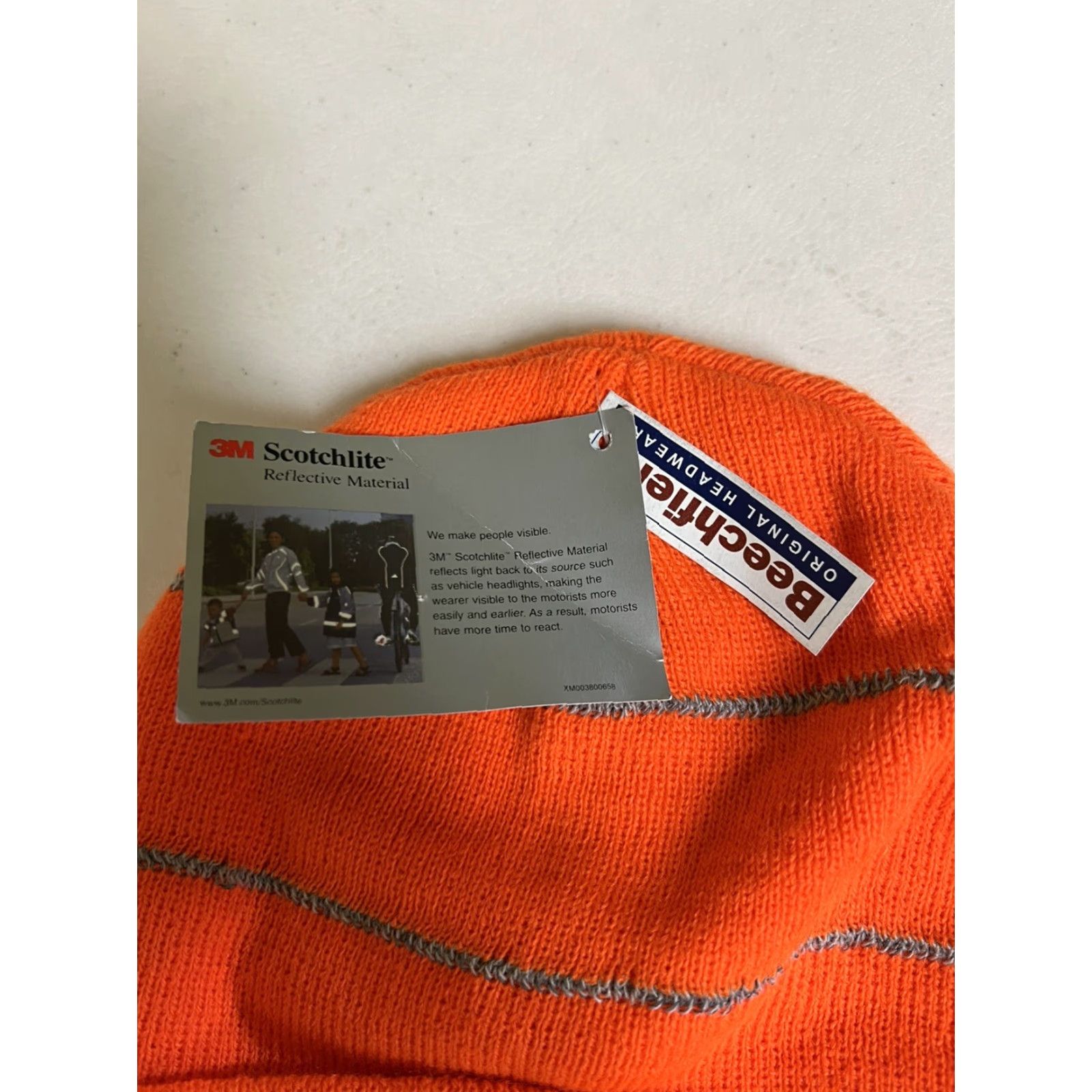 Vintage New Braintree Town F.C. Dootball Soccer Orange Beanie Hat Scotchlite Essex UK Unisex Adults One Size Orange Beanie Hats Mens Womens Girls Boys Size ONE SIZE - 4 Thumbnail