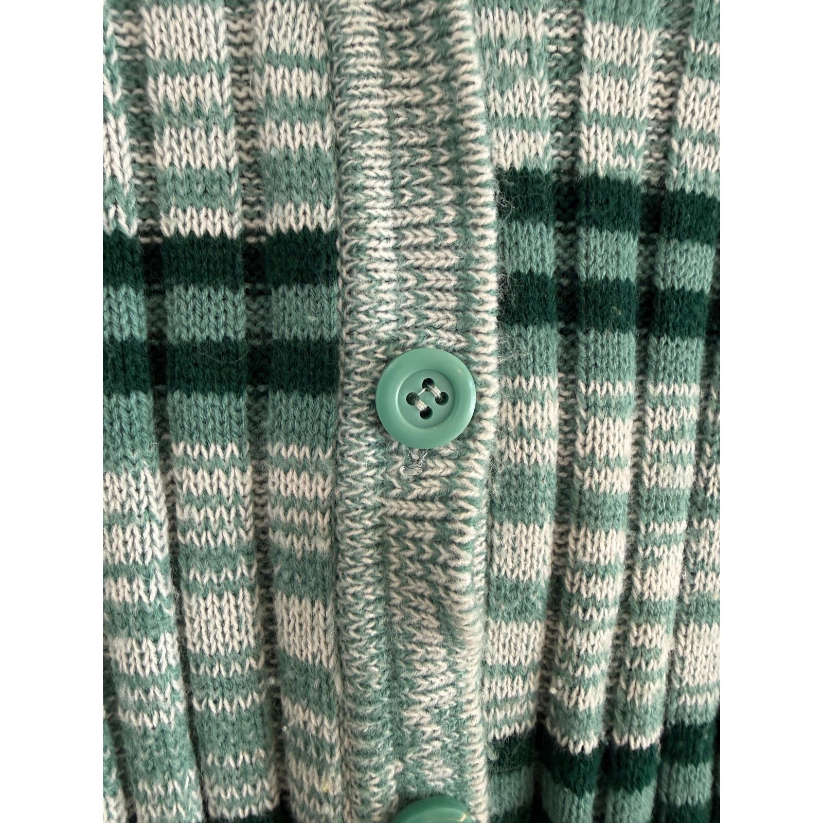 Vintage 70s Green Stripe Cardigan Size ONE SIZE - 7 Thumbnail