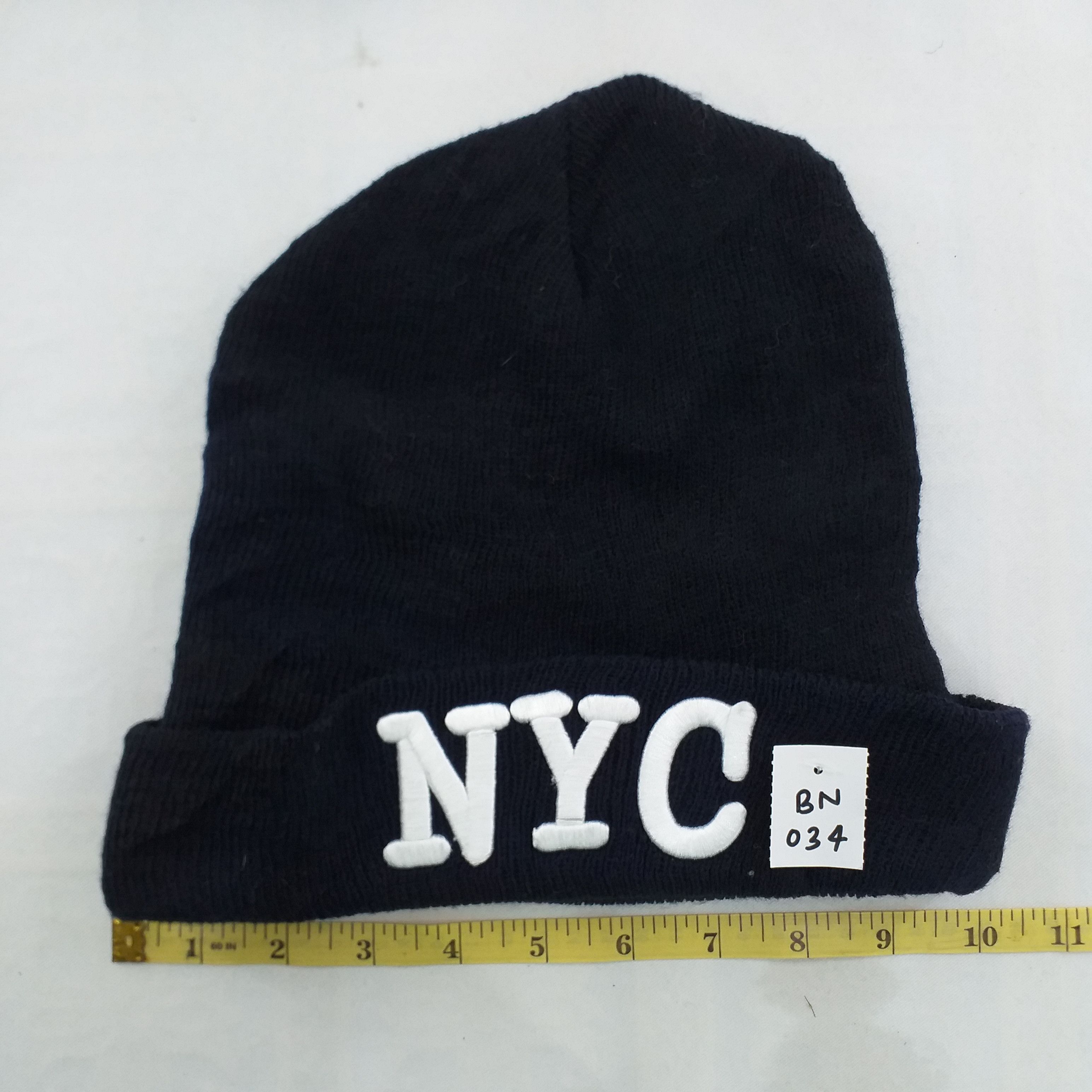 Japanese Brand NYC Spell Out Embroidery Snow Cap Hat Beanie -BN034 Size ONE SIZE - 2 Thumbnail