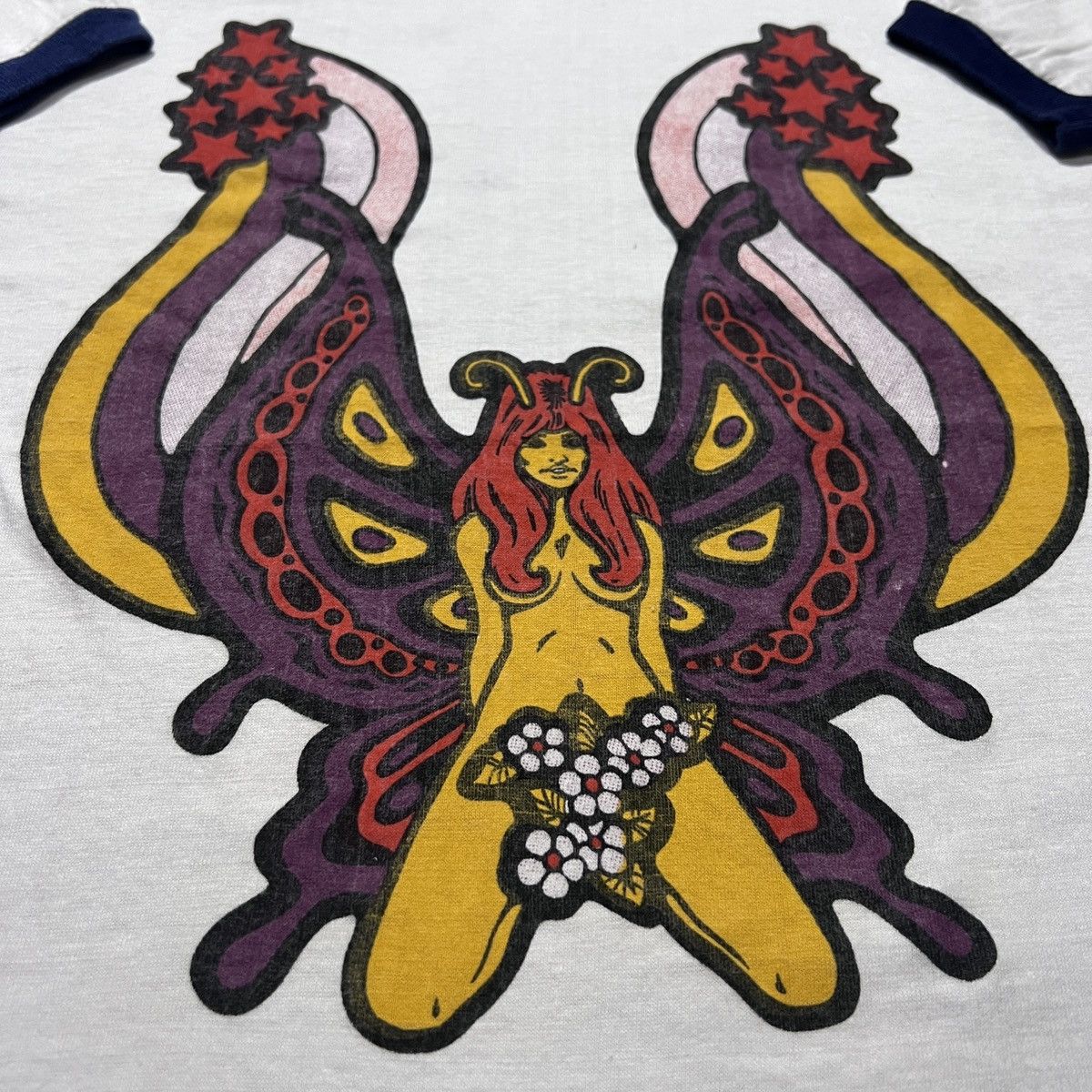 Vintage 90s Angel Fairy Butterfly Girl Art graphic Nude sexy strip Size US L / EU 52-54 / 3 - 3 Thumbnail