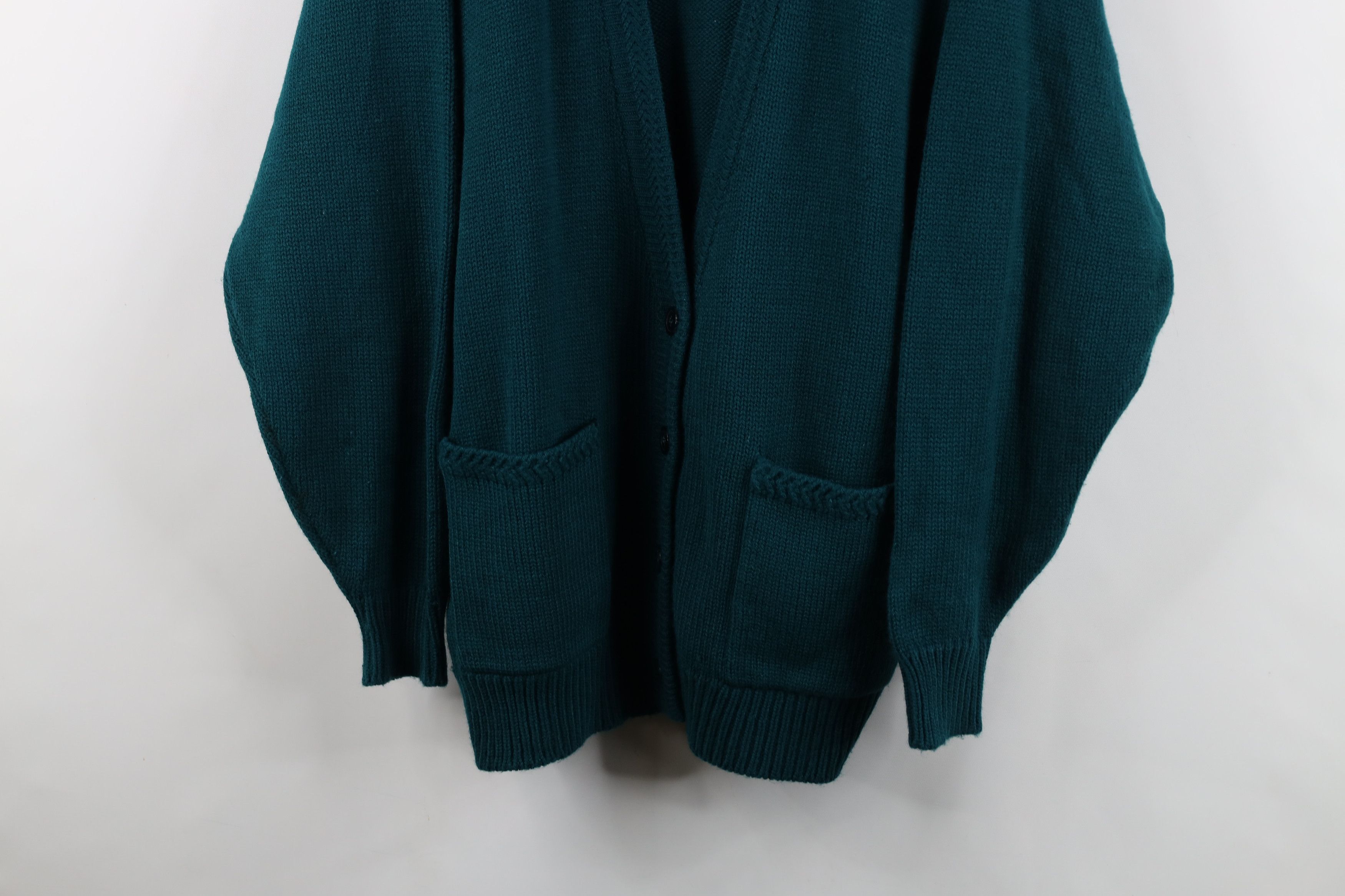 Vintage Vintage 90s Streetwear Knit Button Cardigan Sweater Green Size XL / US 12-14 / IT 48-50 - 3 Thumbnail