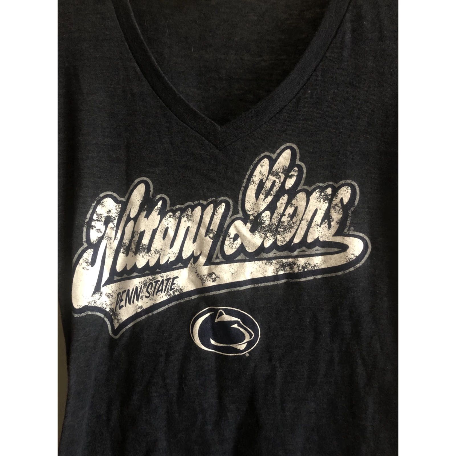 Penn Penn State Nittany Lions 5th & Ocean Womens T-Shirt L V-Neck Logo Shirt Blue Short Sleeve Pullover Casual Sports Size L / US 10 / IT 46 - 2 Thumbnail