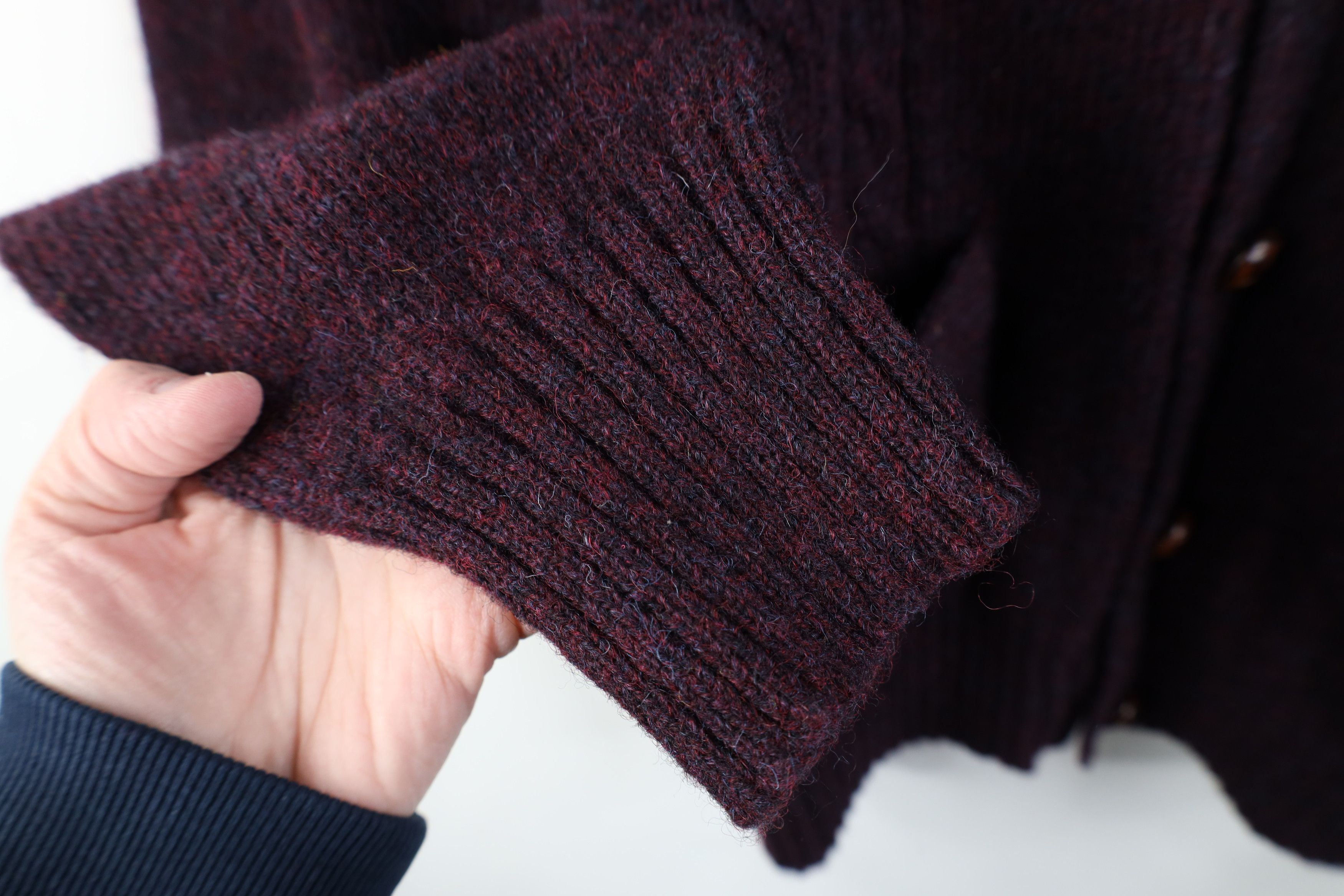Vintage Vintage 90s Streetwear Cable Knit Cardigan Sweater Purple Size US XL / EU 56 / 4 - 6 Thumbnail
