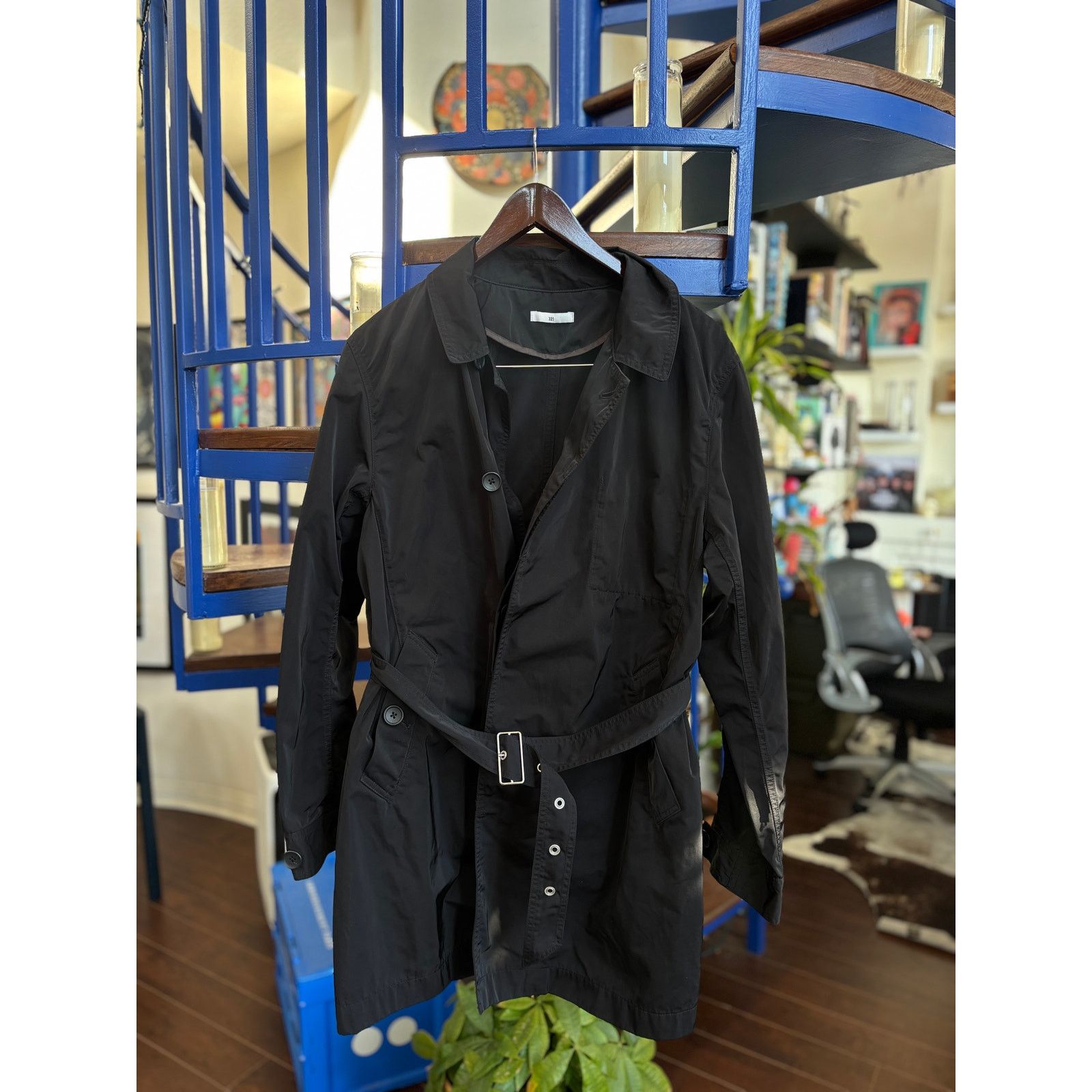 Other 321 Black Belted Lightweight Trench Jacket Size L Size US L / EU 52-54 / 3 - 6 Thumbnail