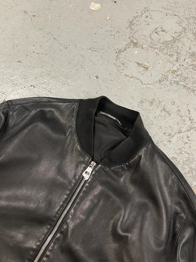 Versace 2000s Versace Black Leather Bomber Jacket Size US M / EU 48-50 / 2 - 5 Thumbnail