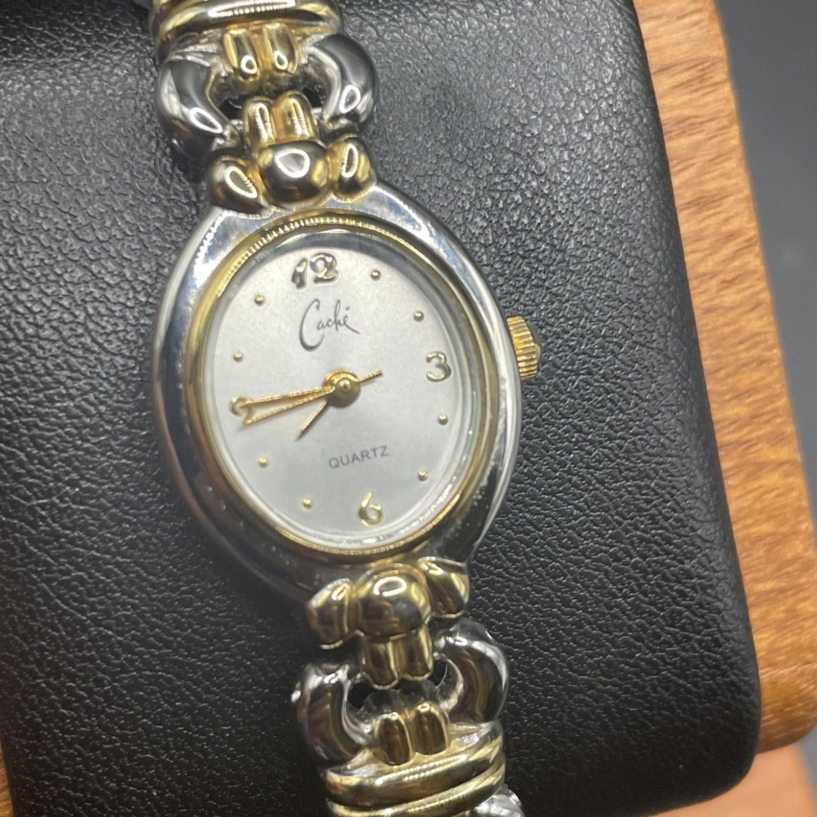 Designer Cache Watch Women Gold & Silver Quartz Watch New Battery Size ONE SIZE - 1 Thumbnail