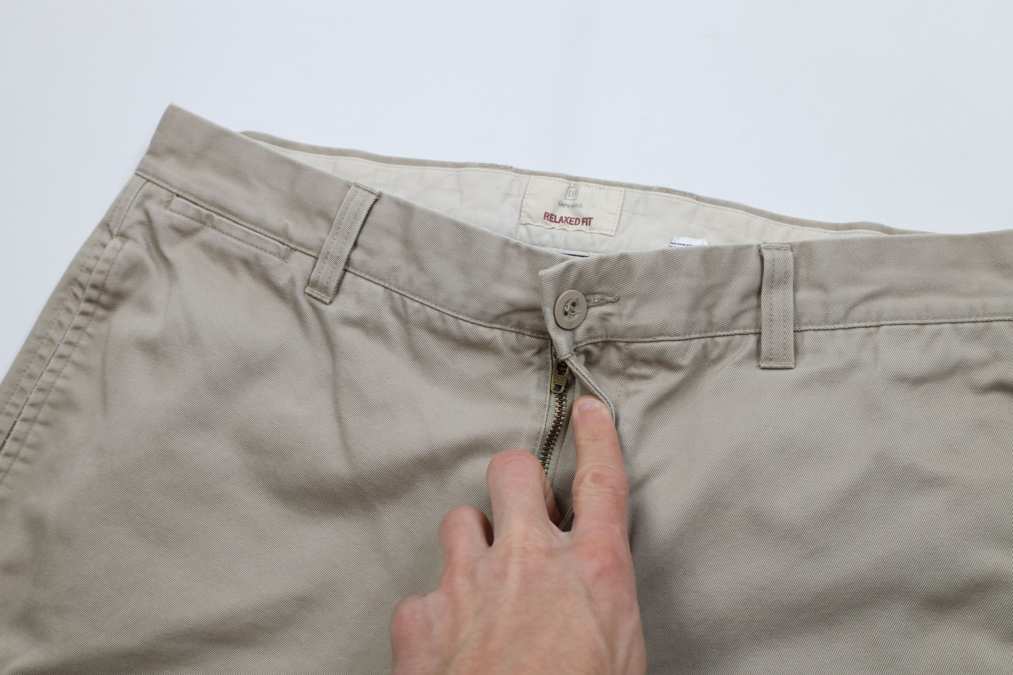 Gap Vintage Y2K Gap Relaxed Fit Wide Leg Chino Pants Beige Size US 34 / EU 50 - 10 Thumbnail