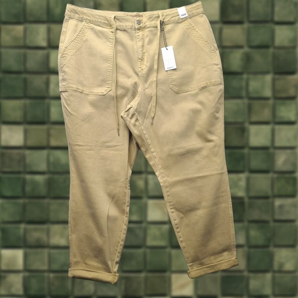 Vintage Judy Blue Jeans Womens 24W Utility Jogger High Rise Relaxed Stretch Denim Beige 29 In Inseam XS-Plus Ladies Mens Girls Size 42" / US 20 - 1 Thumbnail