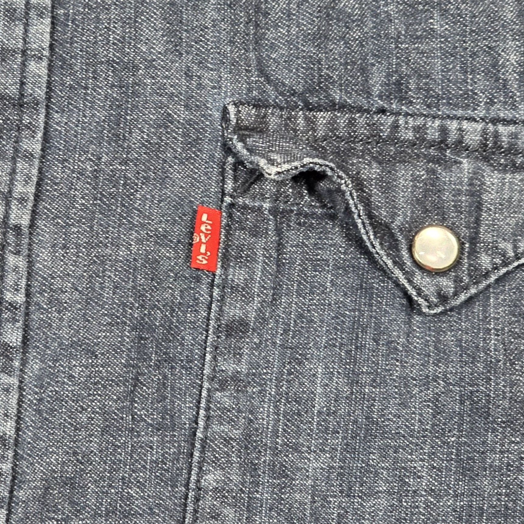 Levi's Levi’s Denim Western Pearl Snap Long Sleeve Blue Mens M Stretch Indigo Shirt Size US M / EU 48-50 / 2 - 7 Thumbnail