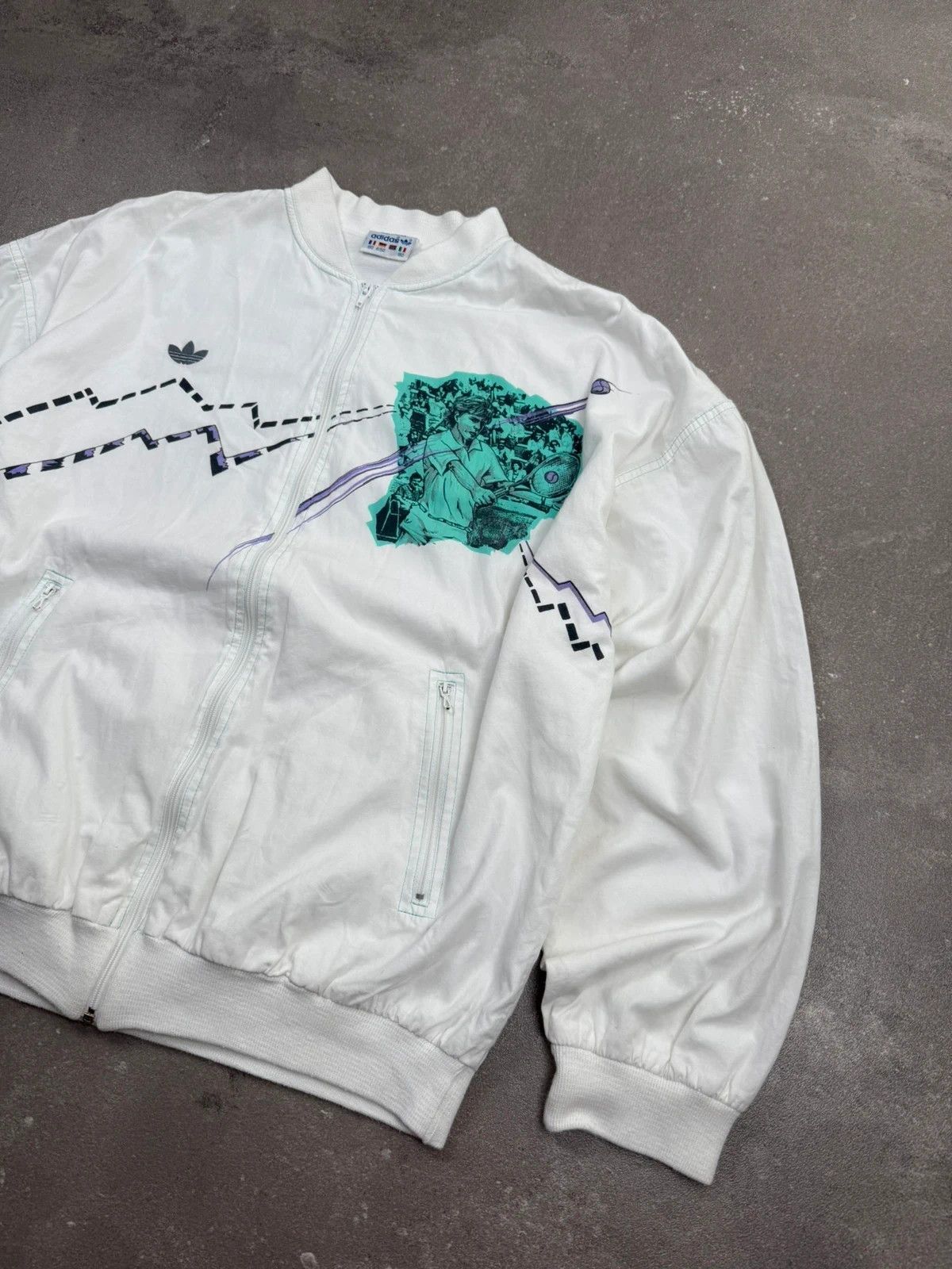 Adidas Adidas vintage 1980s bomber jacket Tennis 80s 70s 90s rétro Size US L / EU 52-54 / 3 - 2 Thumbnail