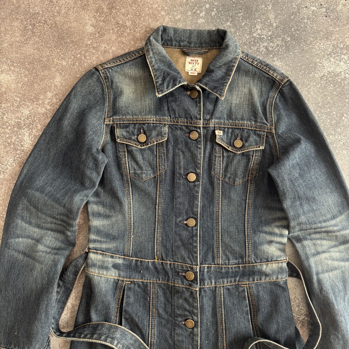 Miss Sixty Miss Sixty Y2K Vintage Denim Trench Coat / Long Jean Dress Size S / US 4 / IT 40 - 3 Thumbnail