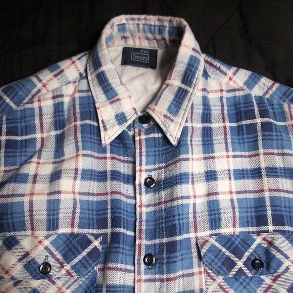 Sears Vintage Sears Themal Lined Flannel Shirt Shacket Jacket Size US L / EU 52-54 / 3 - 1 Thumbnail