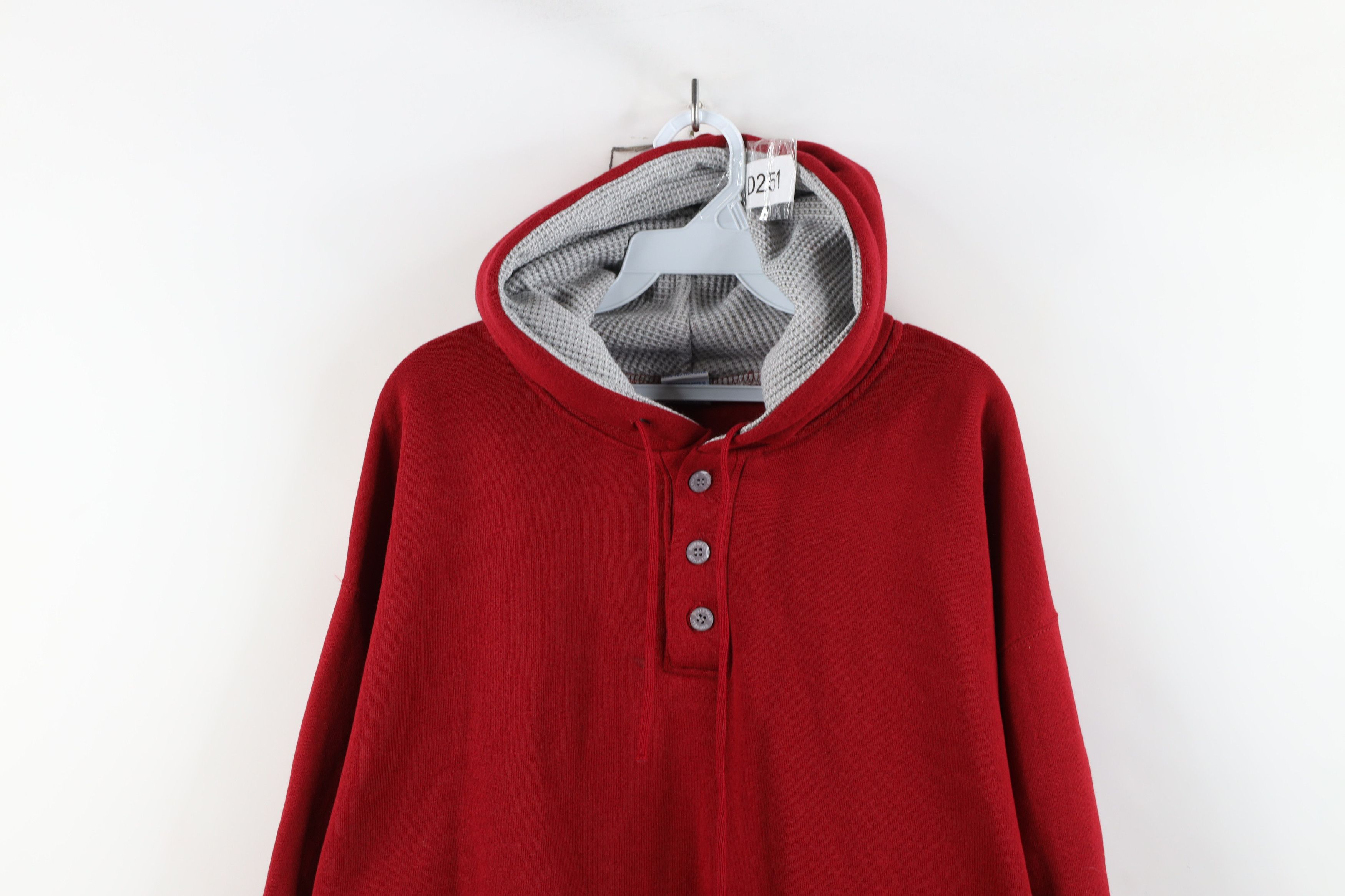 Russell Athletic × Vintage Vintage 90s Russell Athletic Henley Hoodie Sweatshirt USA Size US XL / EU 56 / 4 - 2 Thumbnail